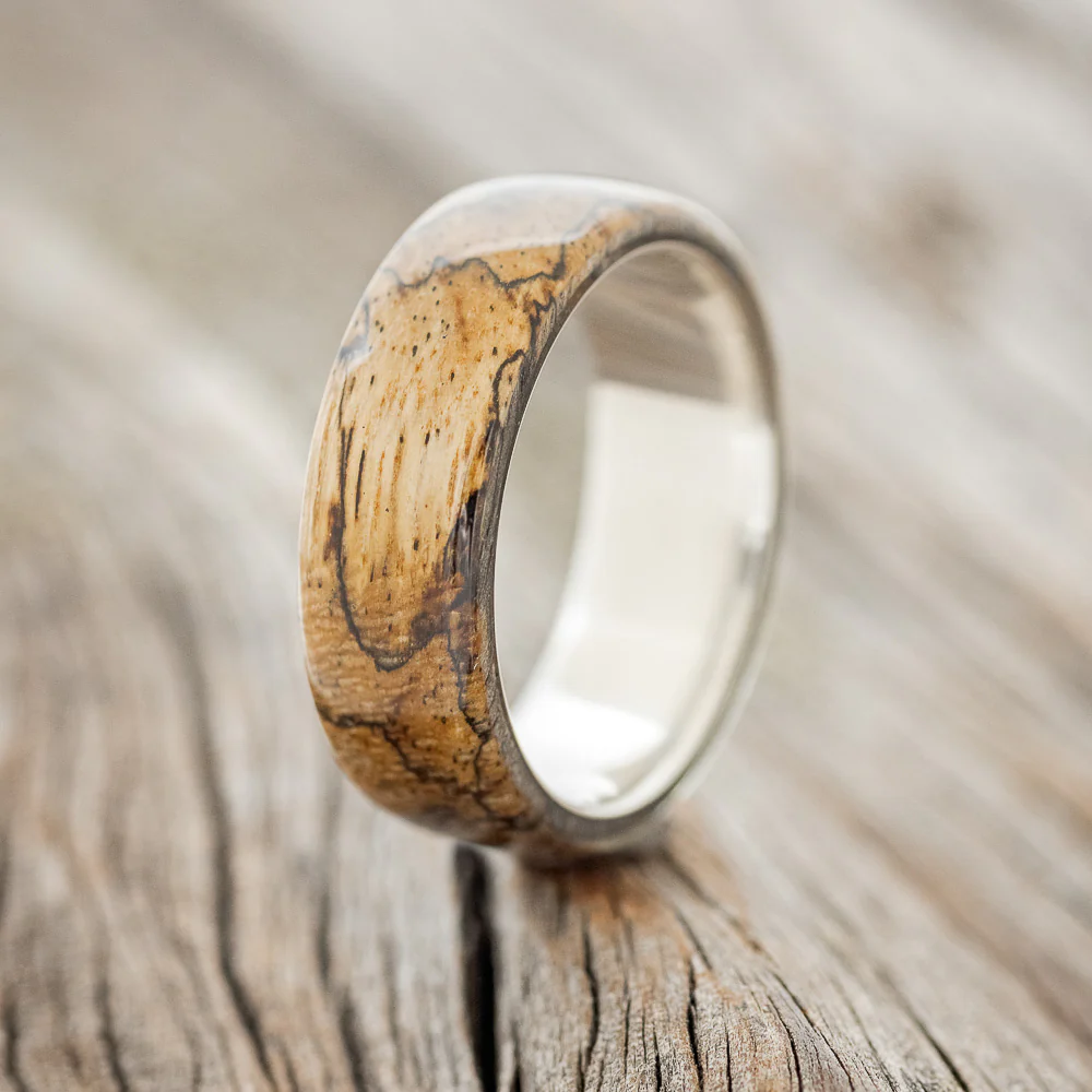 "HAVEN" - SPALTED MAPLE WEDDING RING - Image 4