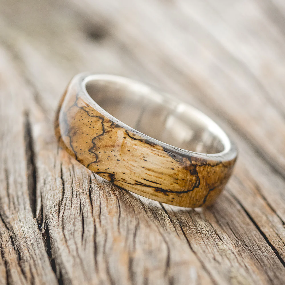 "HAVEN" - SPALTED MAPLE WEDDING RING - Image 5