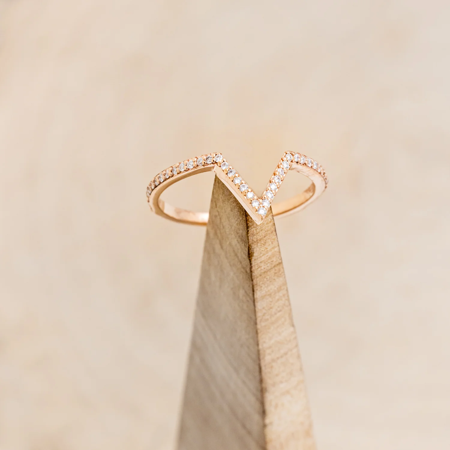 "MERA" - CRUSHED TURQUOISE ENGAGEMENT RING WITH A DIAMOND V-SHAPED TRACER - Image 13