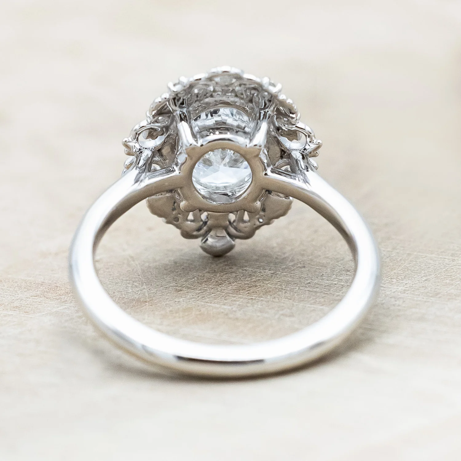 "MERROW" - SCULPTURAL-STYLE ENGAGEMENT RING WITH DIAMOND & PEARL ACCENTS - MOUNTING ONLY - SELECT YOUR OWN STONE - Image 12