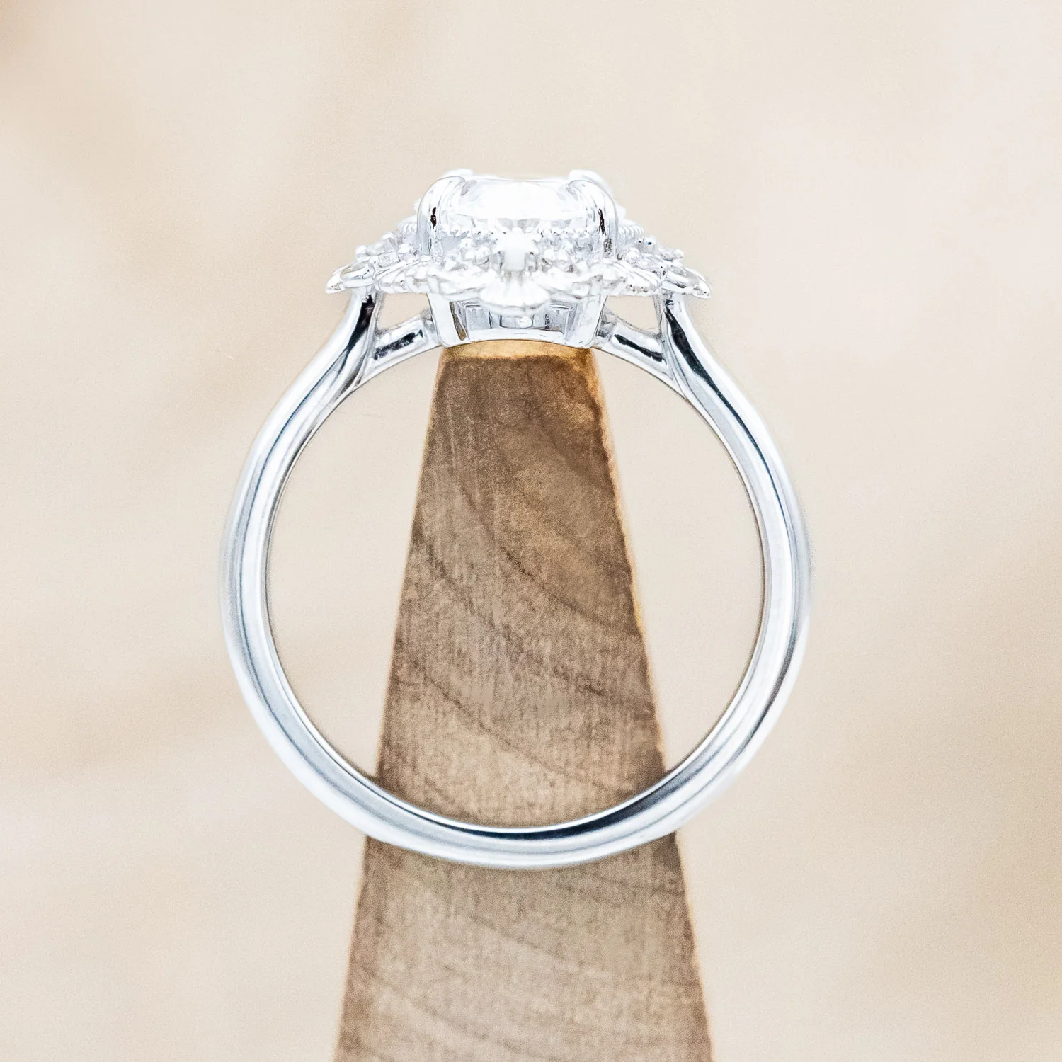 "MERROW" - SCULPTURAL-STYLE ENGAGEMENT RING WITH DIAMOND & PEARL ACCENTS - MOUNTING ONLY - SELECT YOUR OWN STONE - Image 13