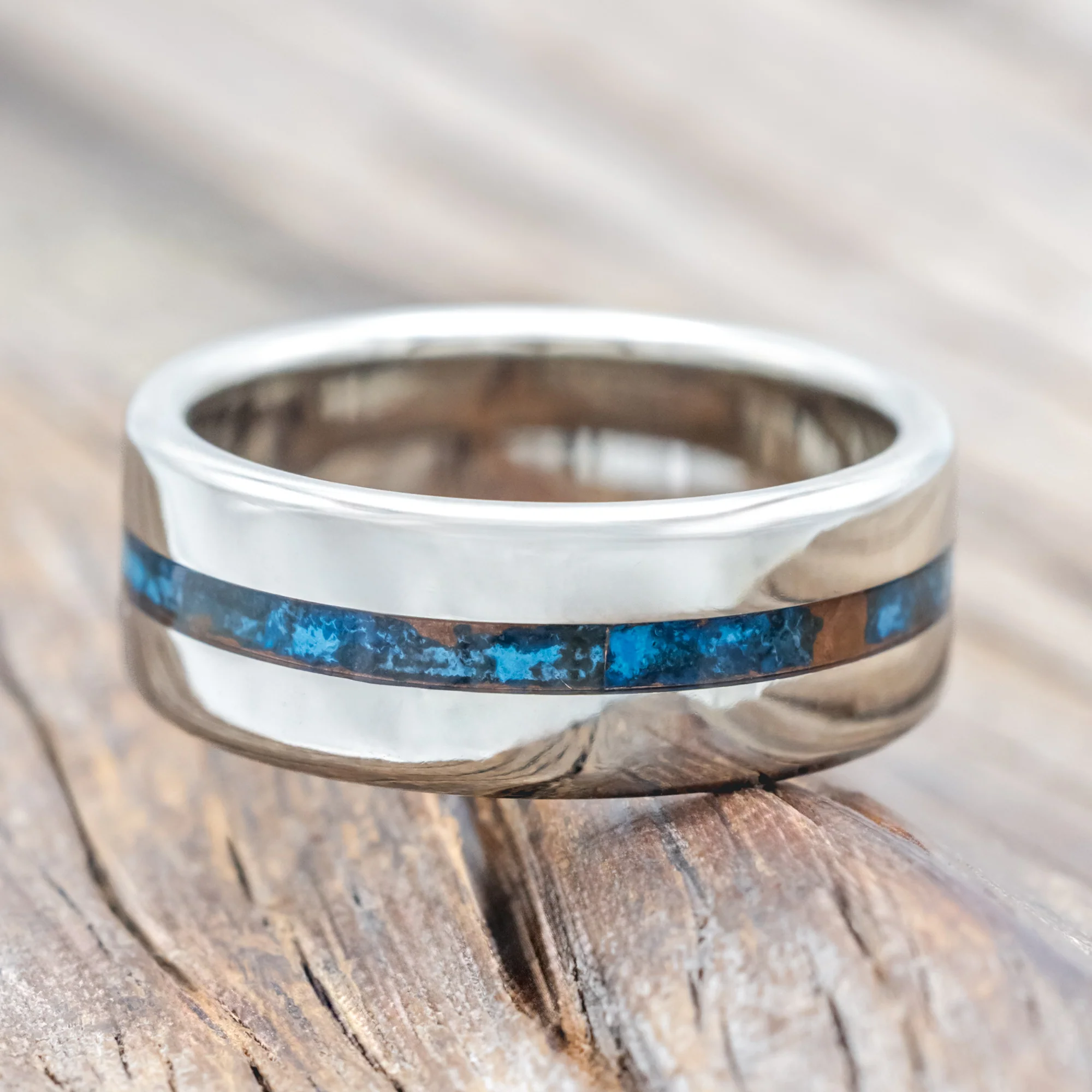 "NIRVANA" - CENTERED PATINA COPPER WEDDING BAND - Image 18