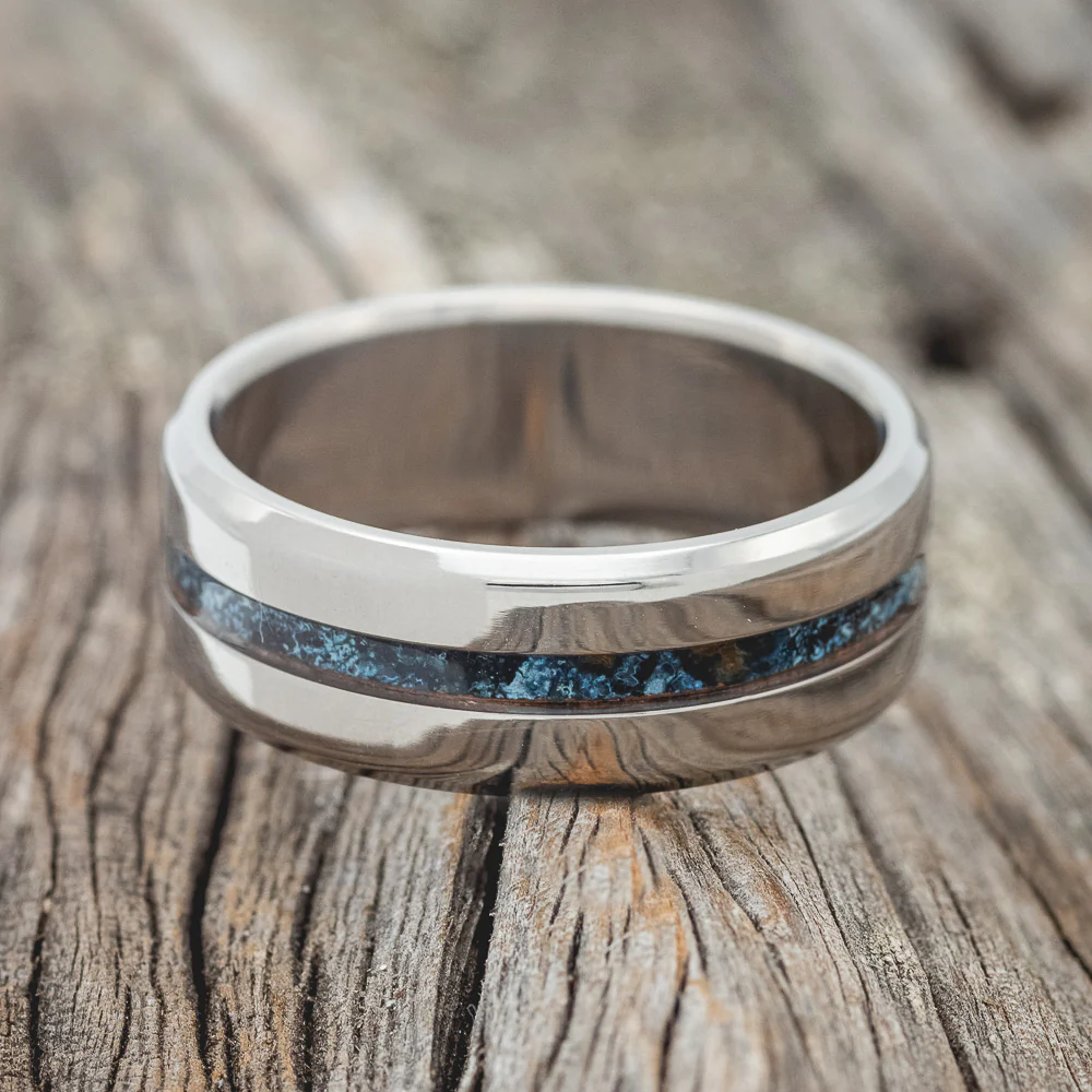 "NIRVANA" - CENTERED PATINA COPPER WEDDING BAND - Image 3