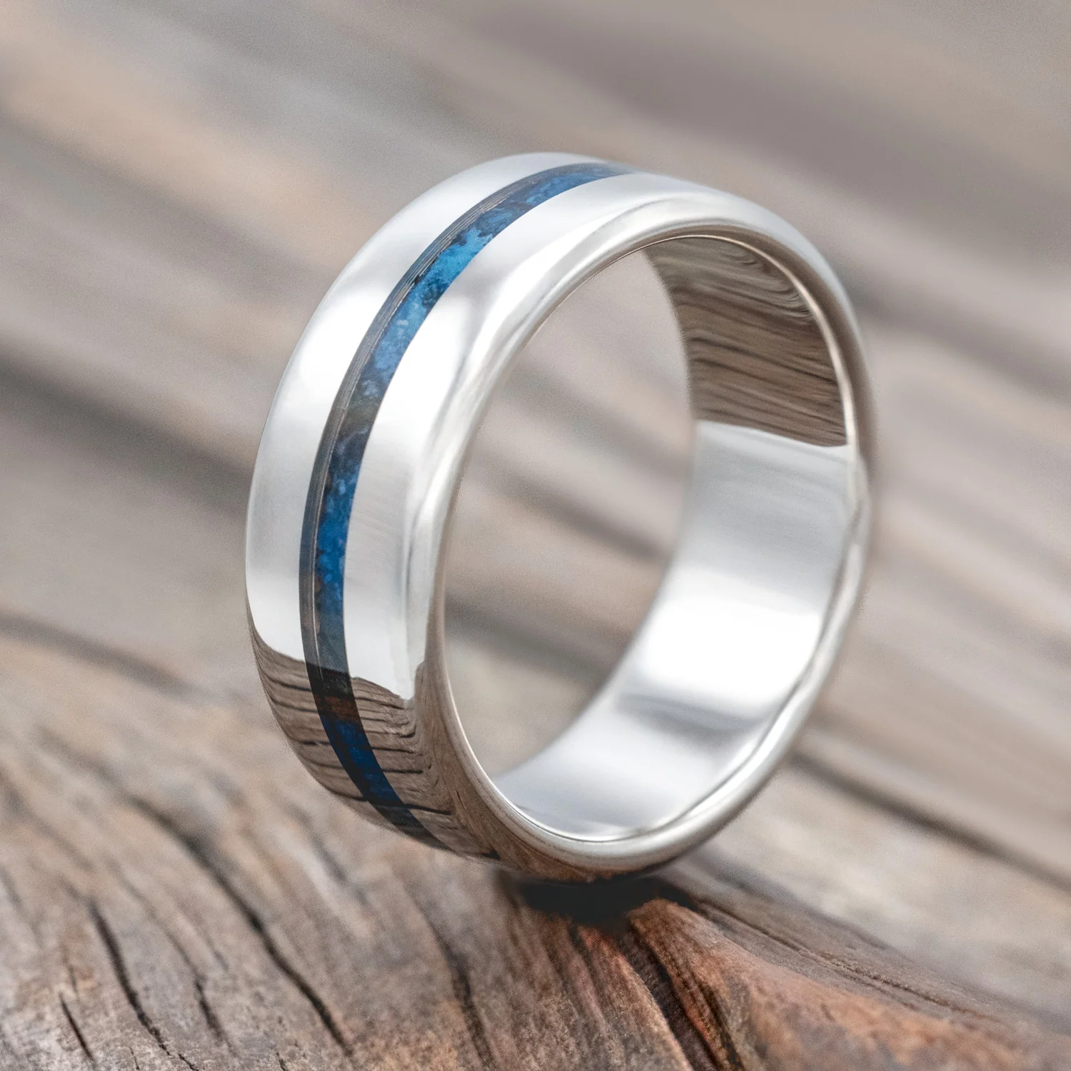 "NIRVANA" - CENTERED PATINA COPPER WEDDING BAND - Image 4