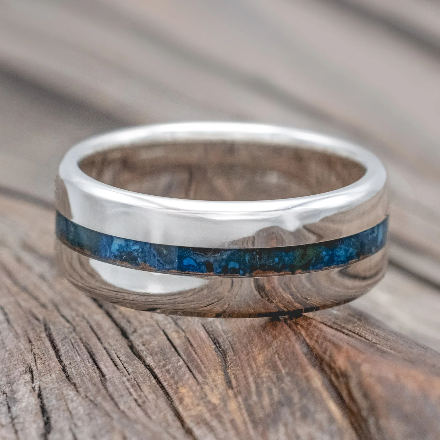 "NIRVANA" - CENTERED PATINA COPPER WEDDING BAND - Image 6