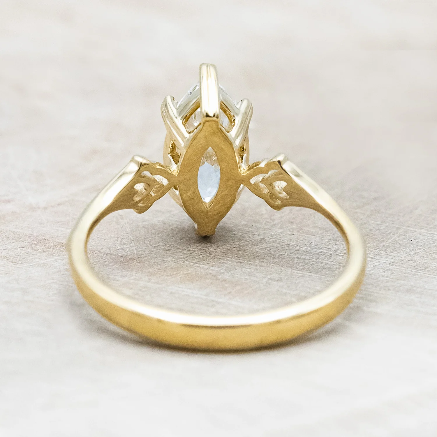 ONE-OF-A-KIND - "MORRIGAN" - ORNATE SOLITAIRE ENGAGEMENT RING WITH 1.10CT LAB-GROWN MARQUISE CUT DIAMOND - Image 7