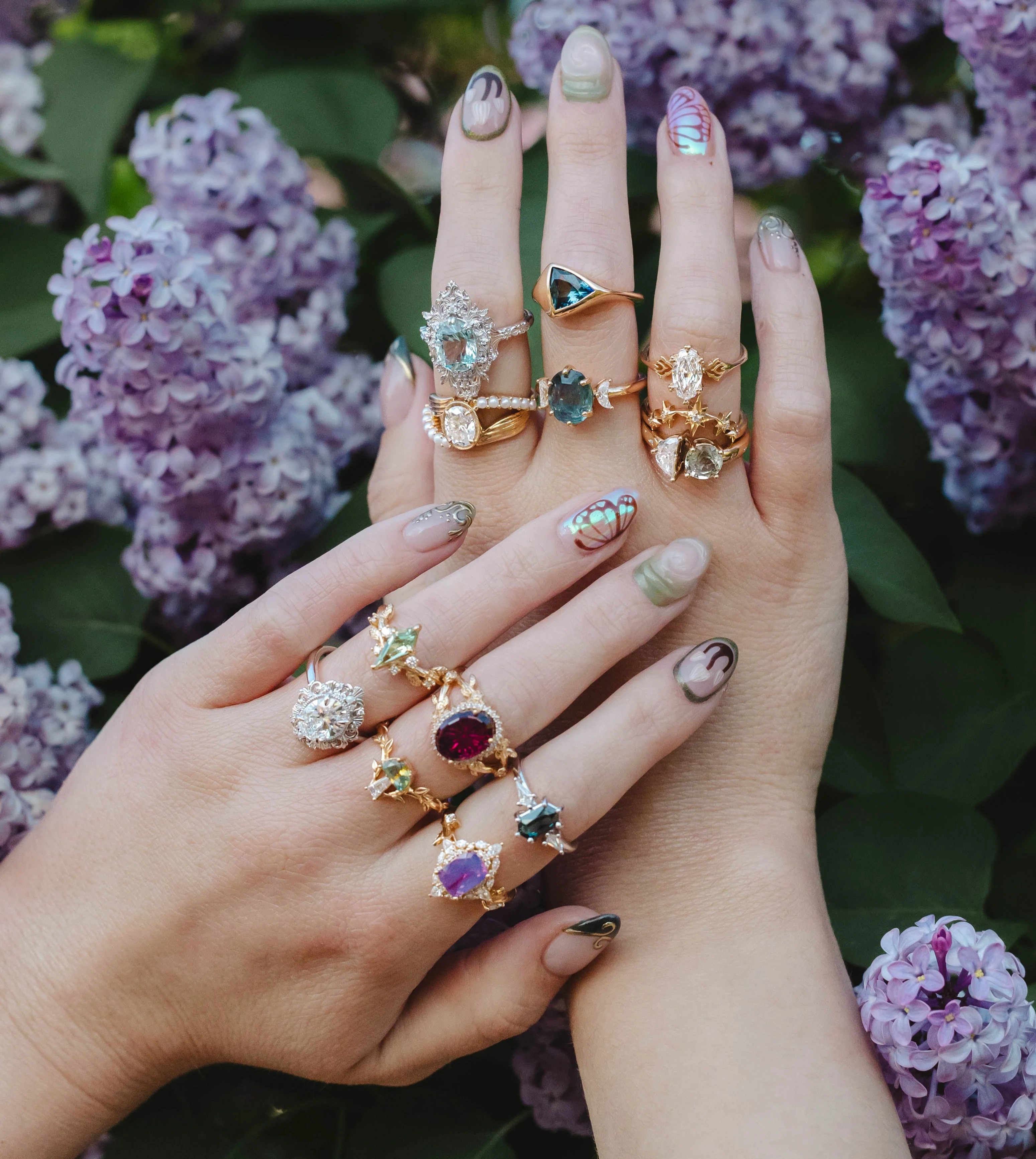 ONE-OF-A-KIND - "ISLA" - ELONGATED HEXAGON CUT AUSTRALIAN SAPPHIRE ENGAGEMENT RING WITH MOISSANITE ACCENTS - Image 21