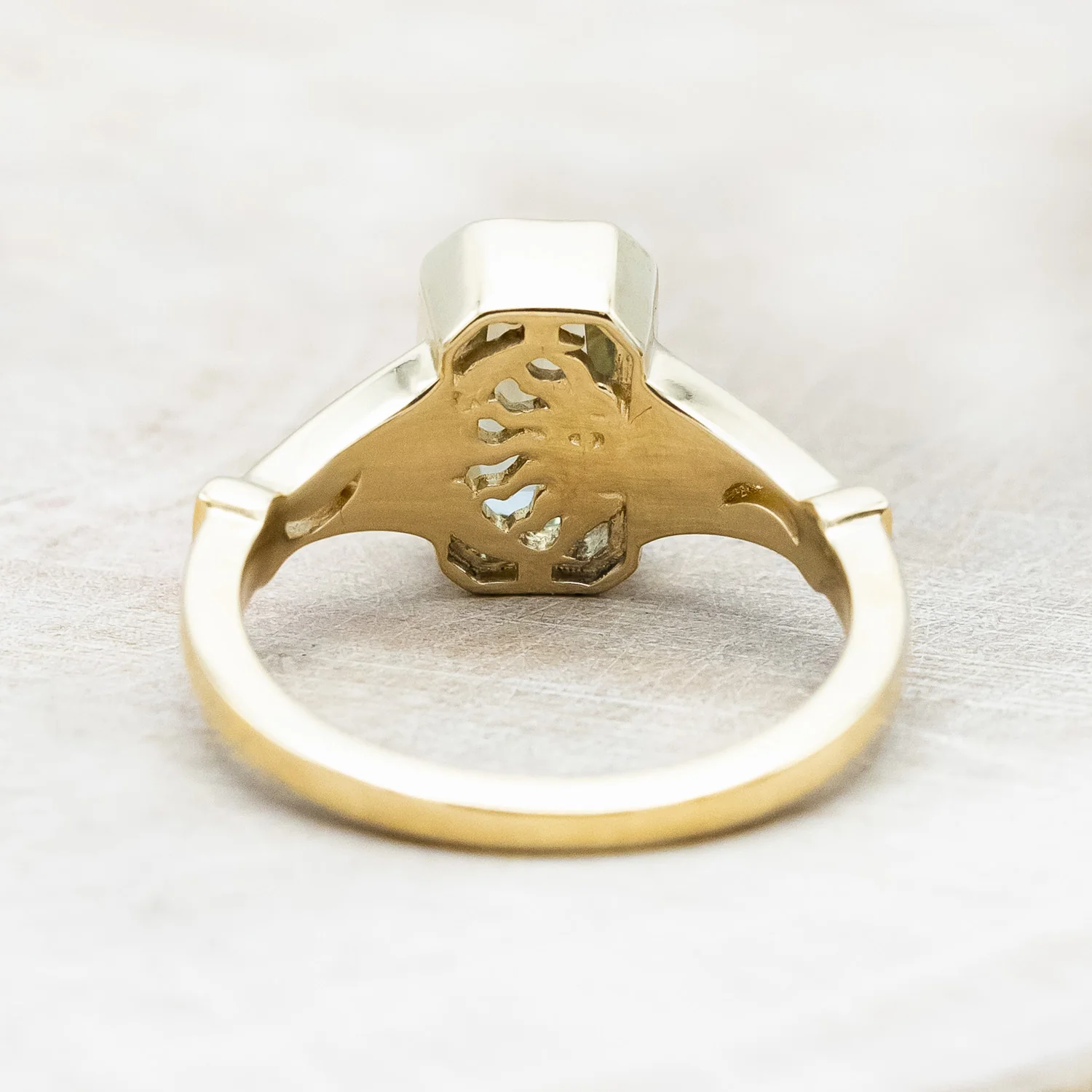 ONE-OF-A-KIND - "SELENE" - RADIANT CUT NATURAL GREEN SAPPHIRE ENGAGEMENT RING - Image 6