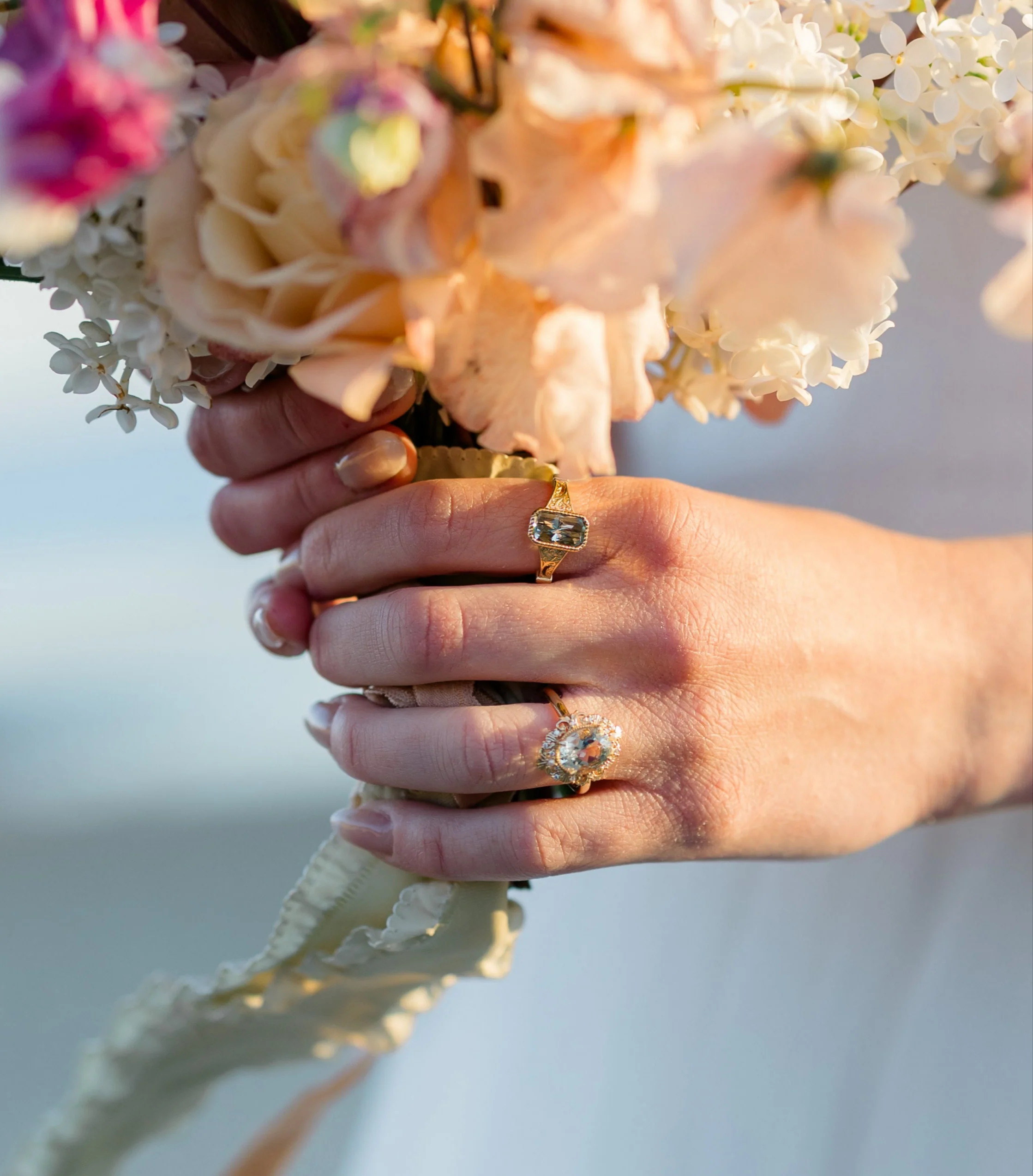 ONE-OF-A-KIND - "SELENE" - RADIANT CUT NATURAL GREEN SAPPHIRE ENGAGEMENT RING - Image 8