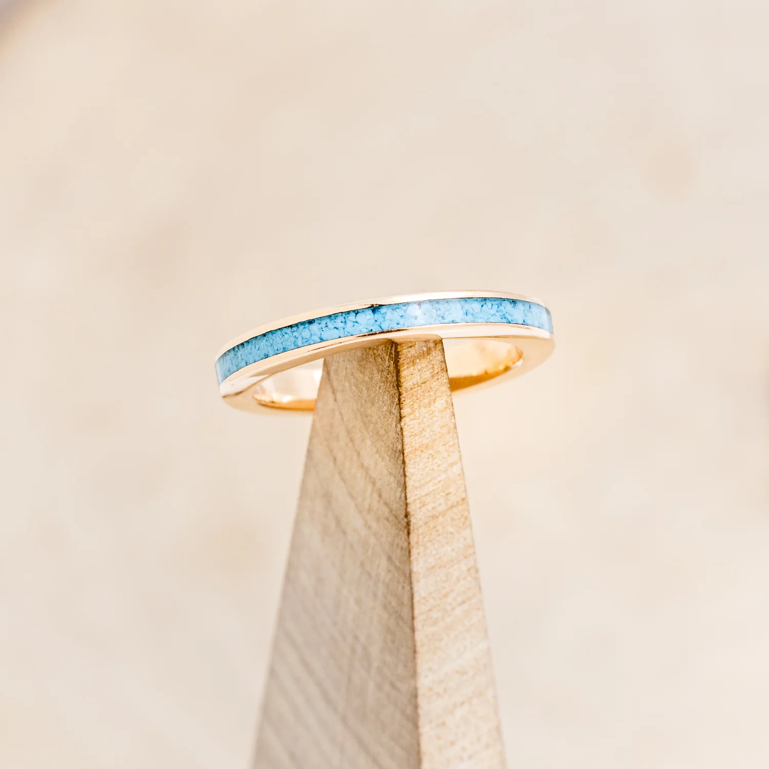 "OPHELIA" - CUSHION CUT MOISSANITE ENGAGEMENT RING WITH TURQUOISE STACKING BAND - Image 10