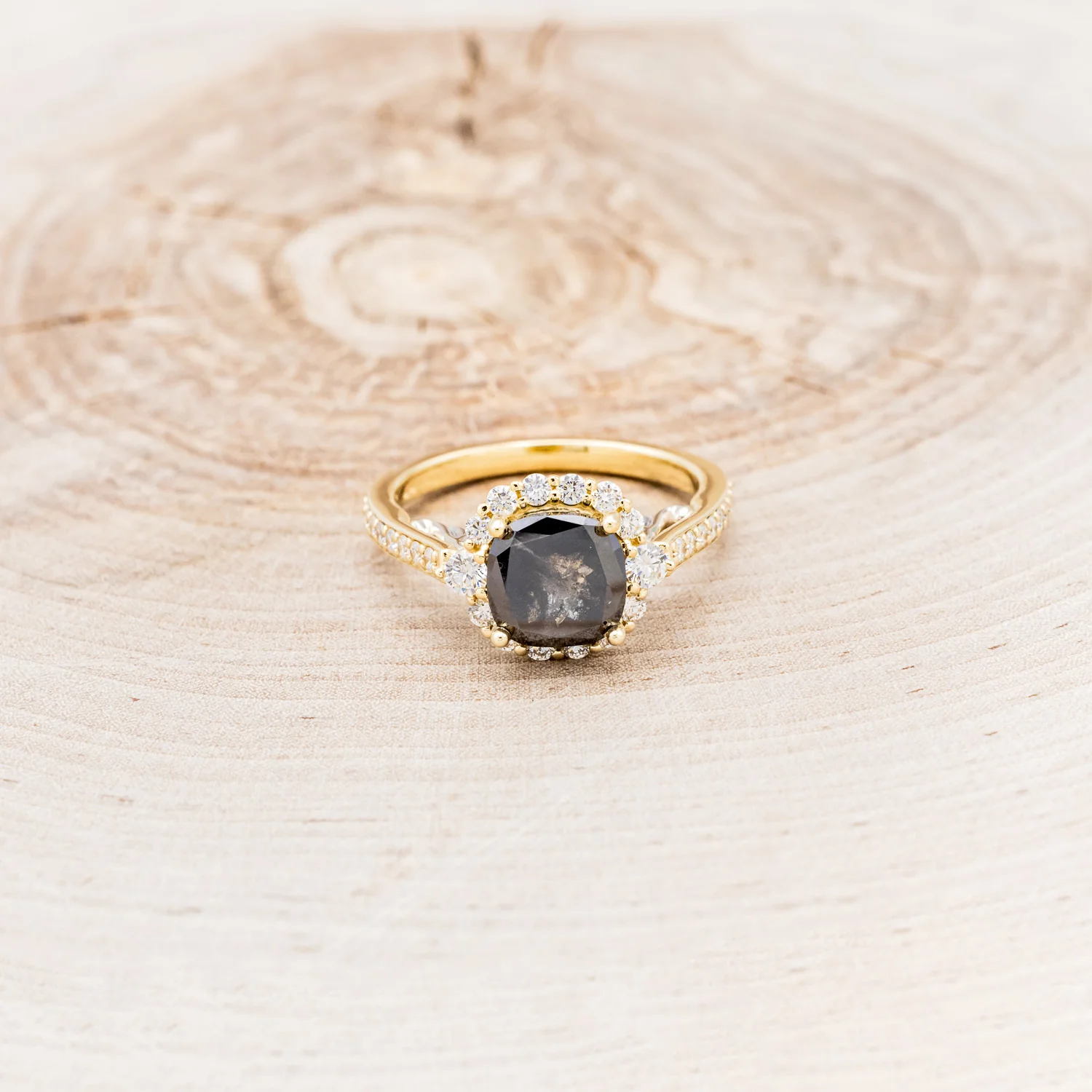 "OPHELIA" - ENGAGEMENT RING WITH DIAMOND HALO & ACCENTS - MOUNTING ONLY - SELECT YOUR OWN STONE - Image 22