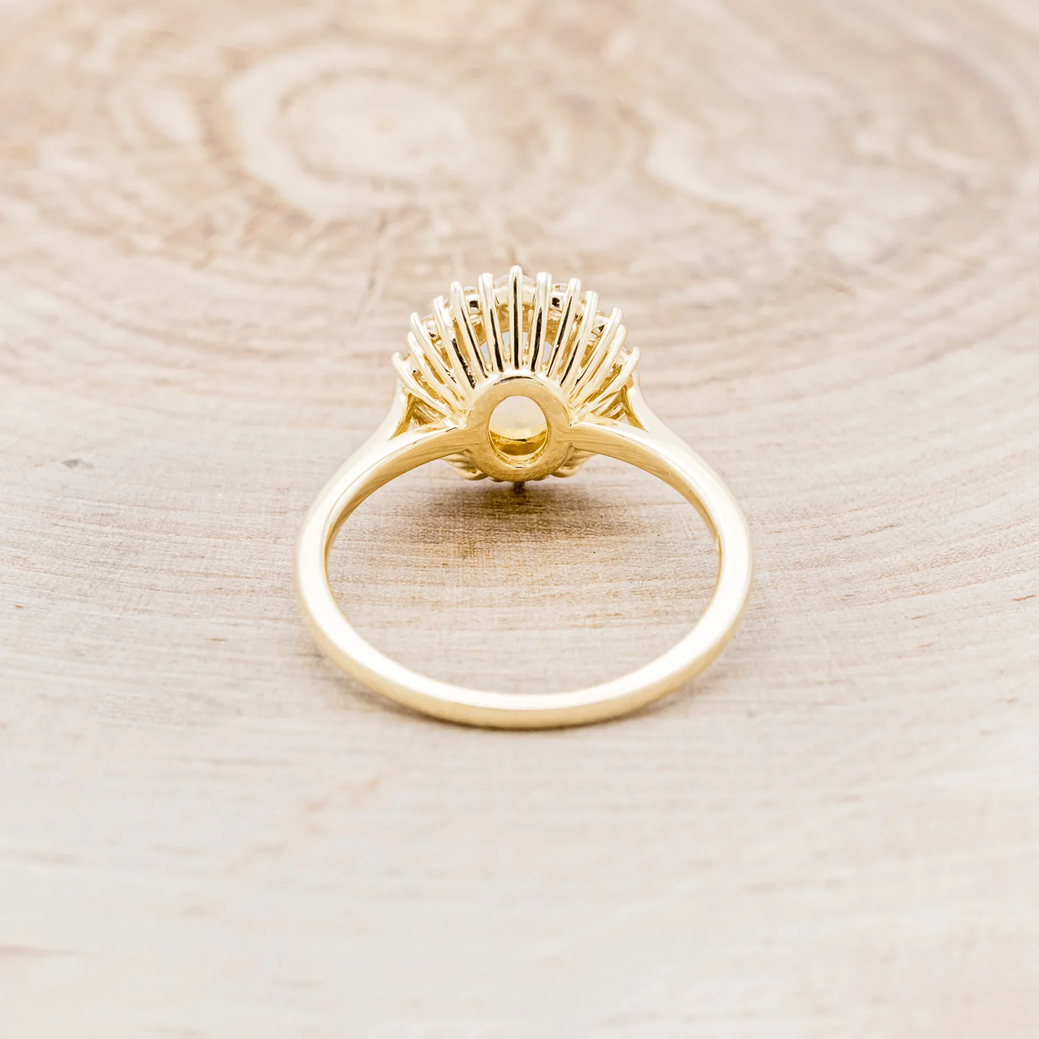 OVAL CABOCHON CUT WELO OPAL ENGAGEMENT RING WITH DIAMOND HALO - Image 5