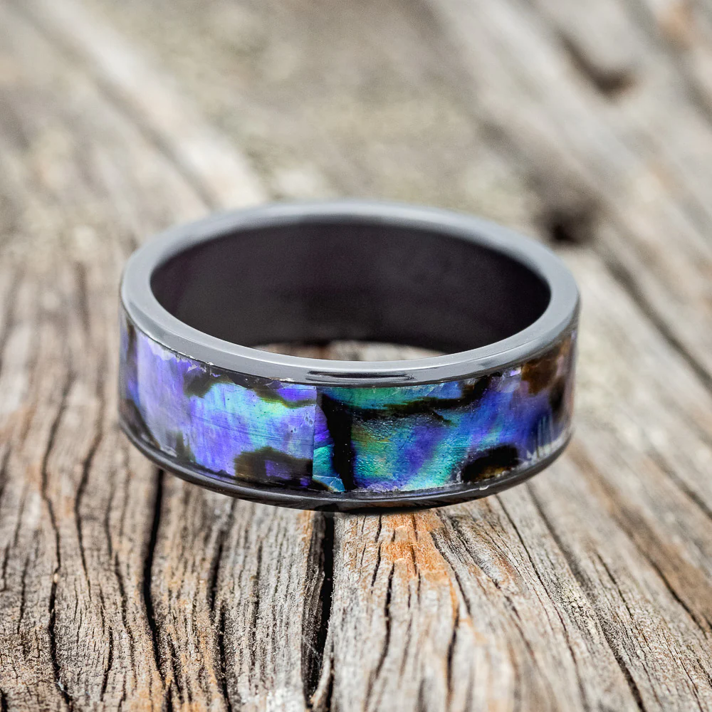 "RAINIER"- PAUA SHELL WEDDING RING - Image 3