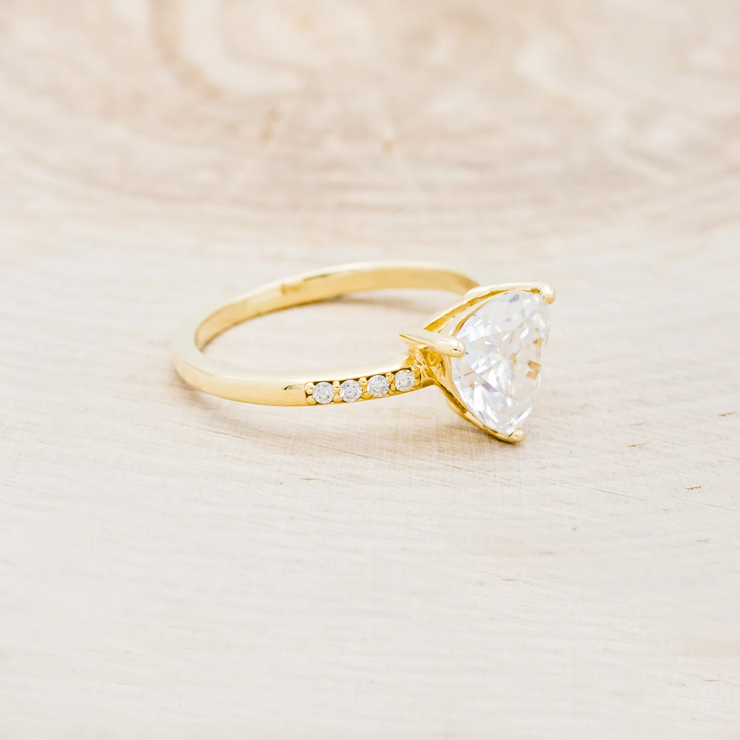 "PIPER" - TRILLION CUT MOISSANITE ENGAGEMENT RING WITH DIAMOND ACCENTS - Image 14