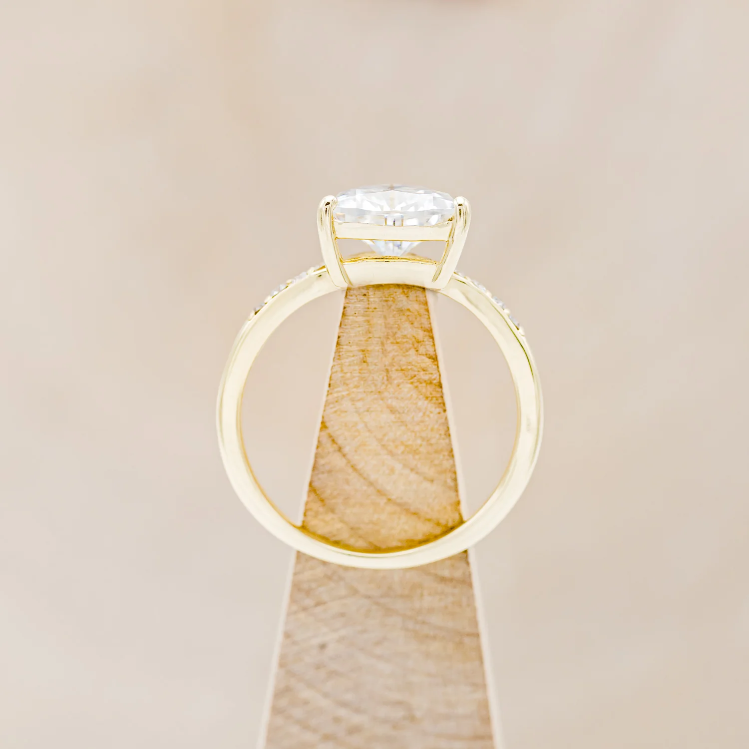 "PIPER" - TRILLION CUT MOISSANITE ENGAGEMENT RING WITH DIAMOND ACCENTS - Image 17