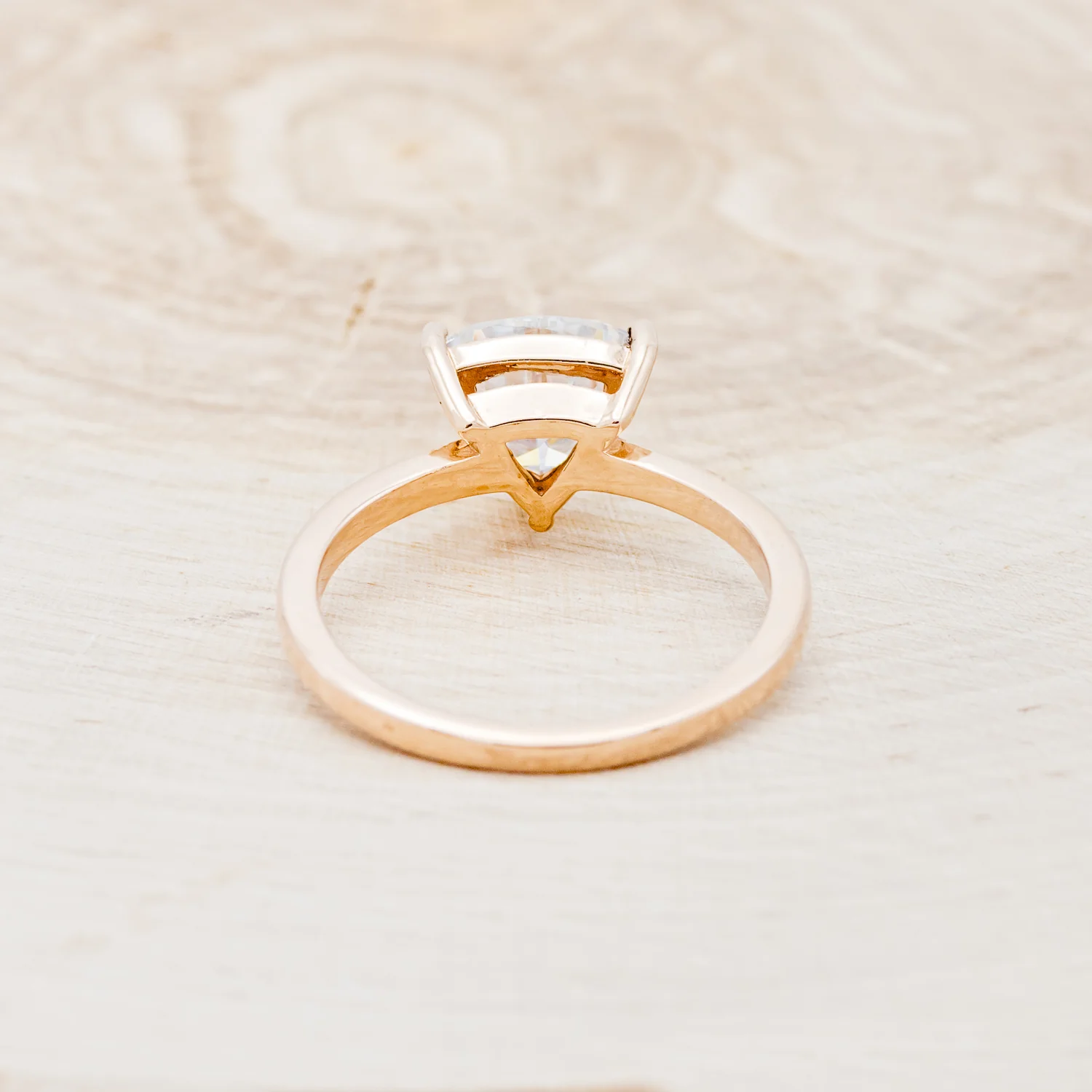 "PIPER" - TRILLION CUT MOISSANITE ENGAGEMENT RING WITH DIAMOND ACCENTS - Image 5