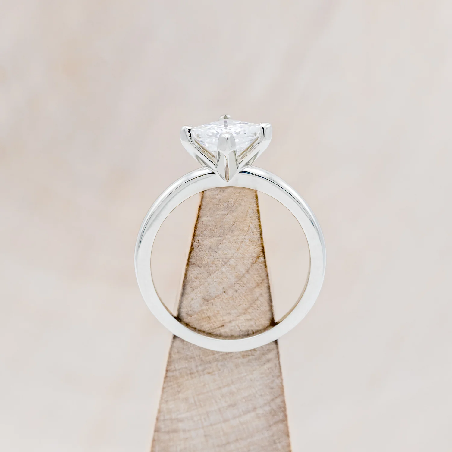 POINT-SET PRINCESS CUT MOISSANITE SOLITAIRE ENGAGEMENT RING - Image 11