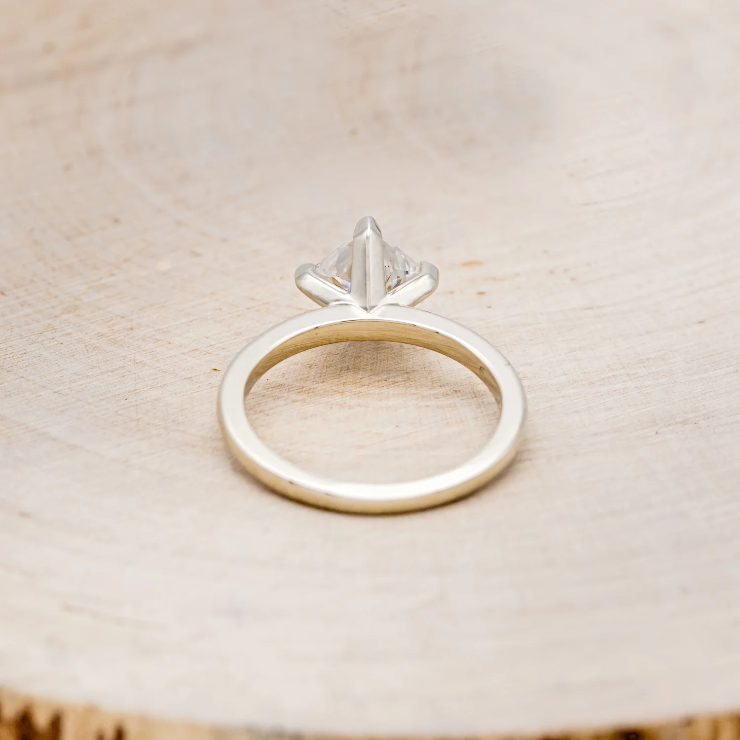 POINT-SET PRINCESS CUT MOISSANITE SOLITAIRE ENGAGEMENT RING - Image 12