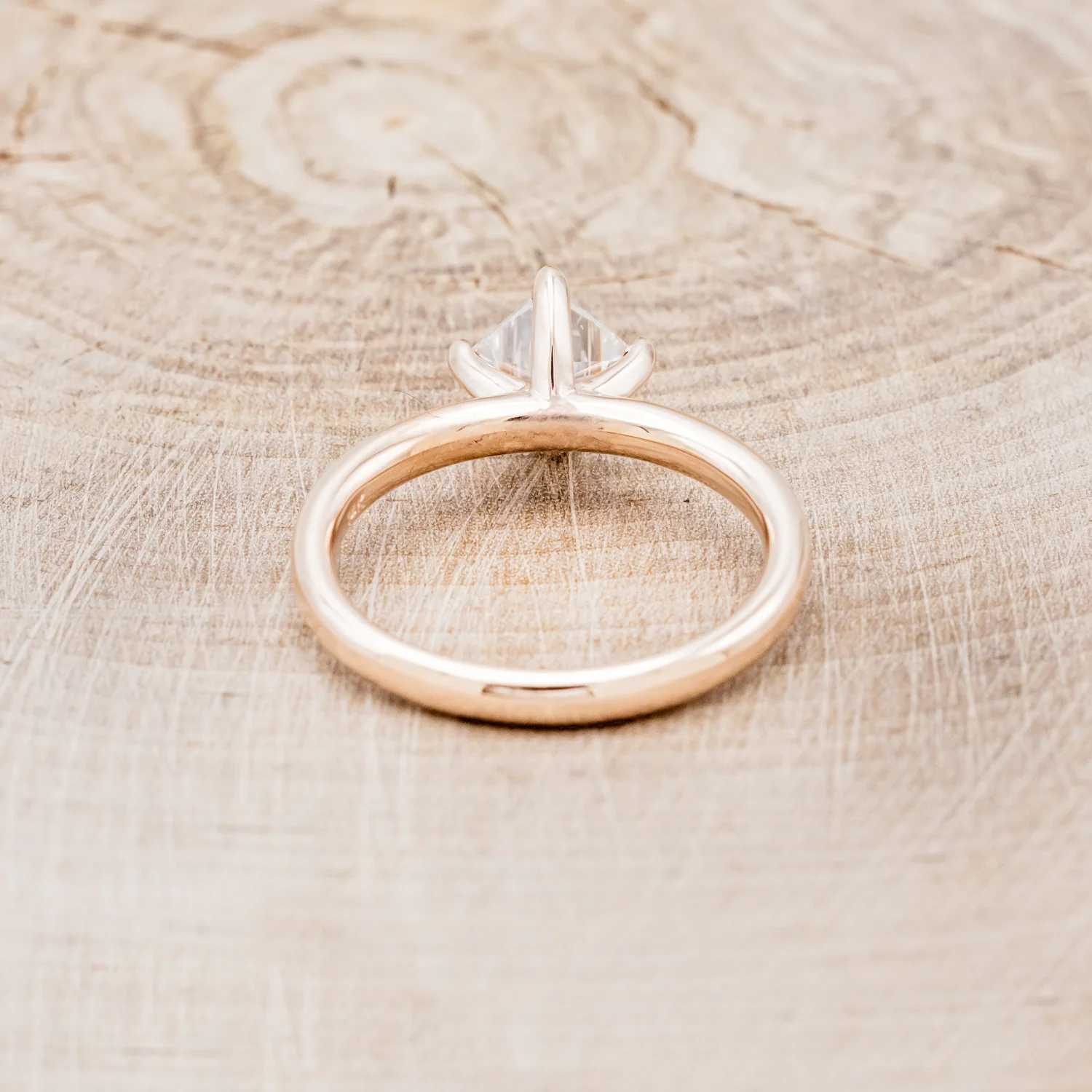 POINT-SET PRINCESS CUT MOISSANITE SOLITAIRE ENGAGEMENT RING - Image 5