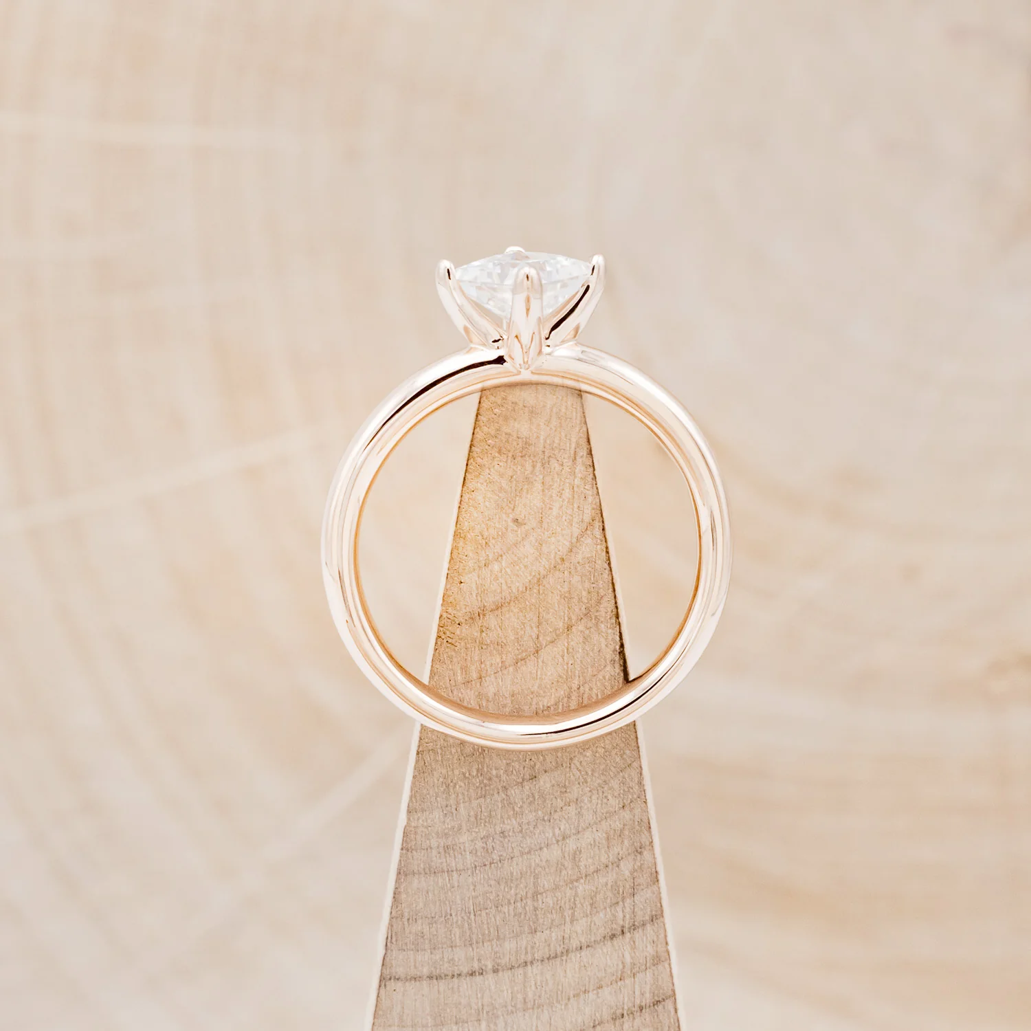 POINT-SET PRINCESS CUT MOISSANITE SOLITAIRE ENGAGEMENT RING - Image 6