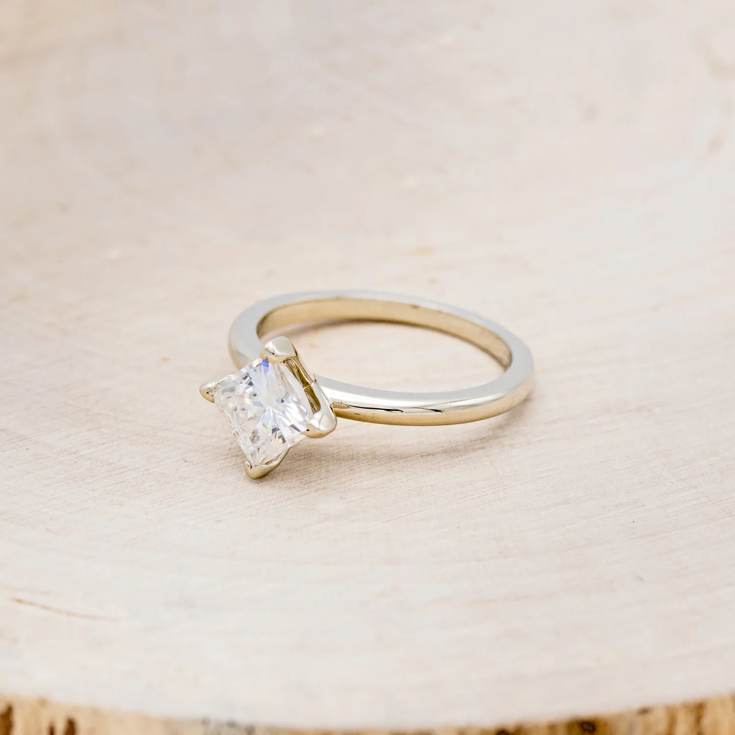 POINT-SET PRINCESS CUT MOISSANITE SOLITAIRE ENGAGEMENT RING - Image 9