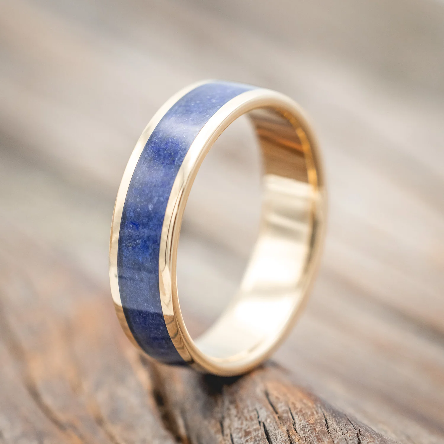 "RAINIER" - LAPIS LAZULI WEDDING BAND - Image 10