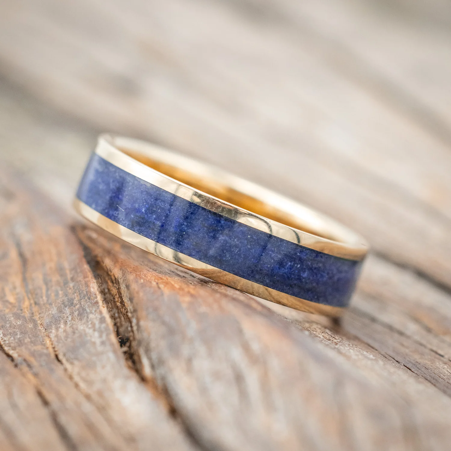 "RAINIER" - LAPIS LAZULI WEDDING BAND - Image 11