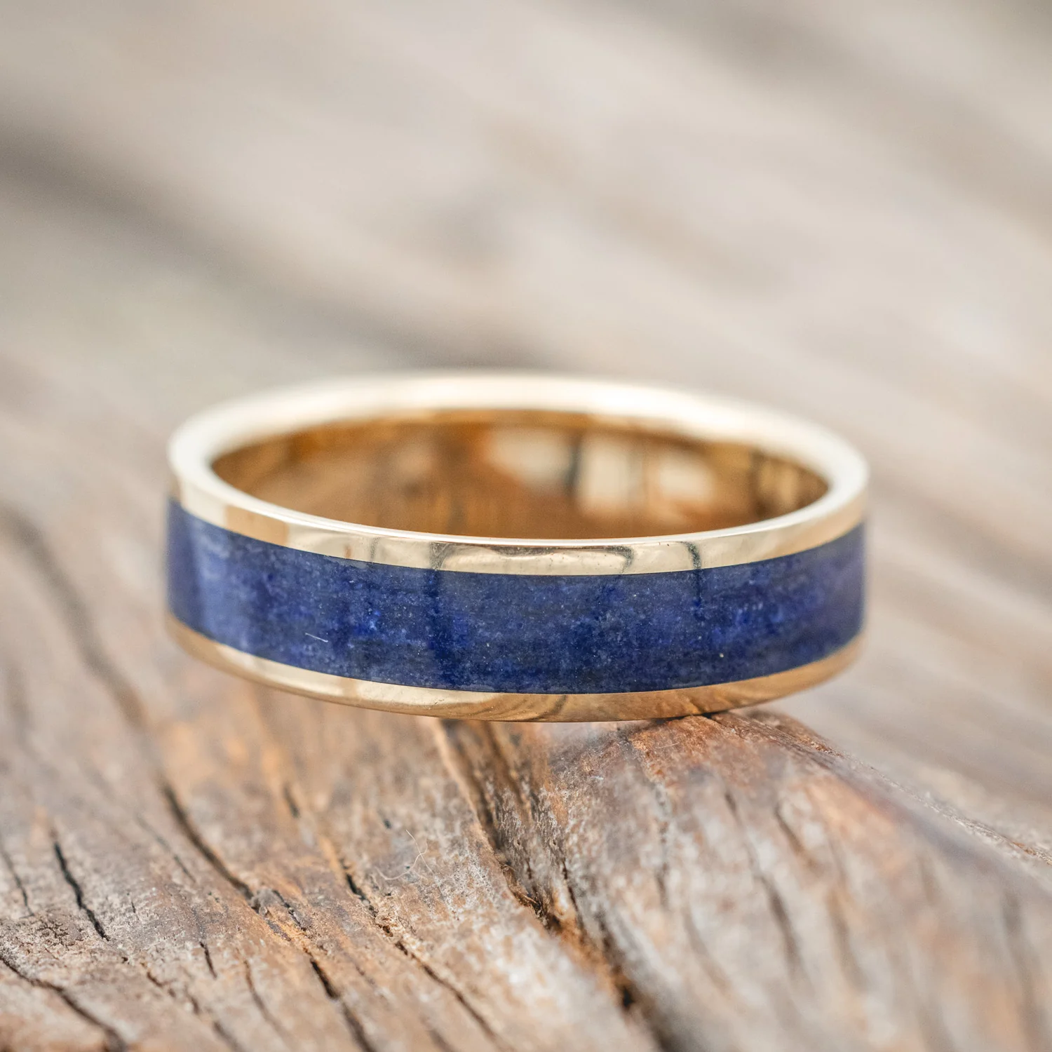 "RAINIER" - LAPIS LAZULI WEDDING BAND - Image 12