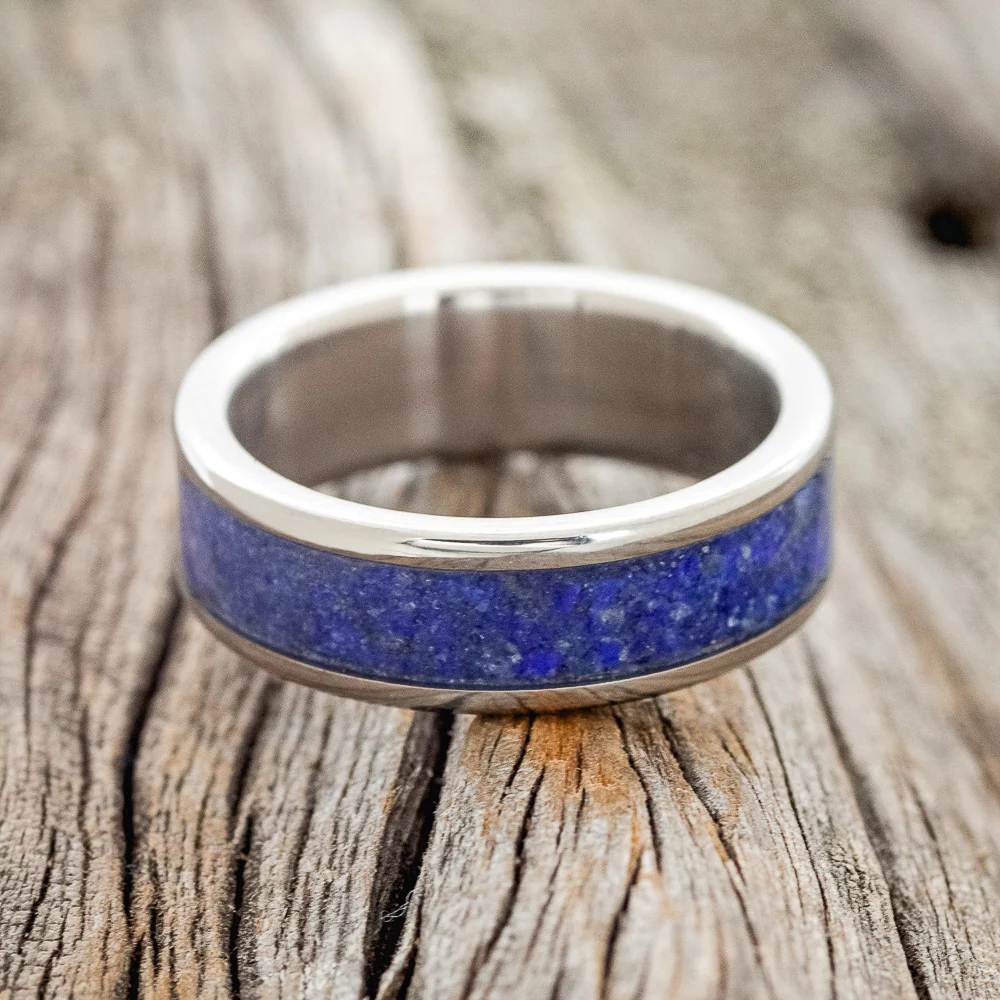 "RAINIER" - LAPIS LAZULI WEDDING BAND - Image 3