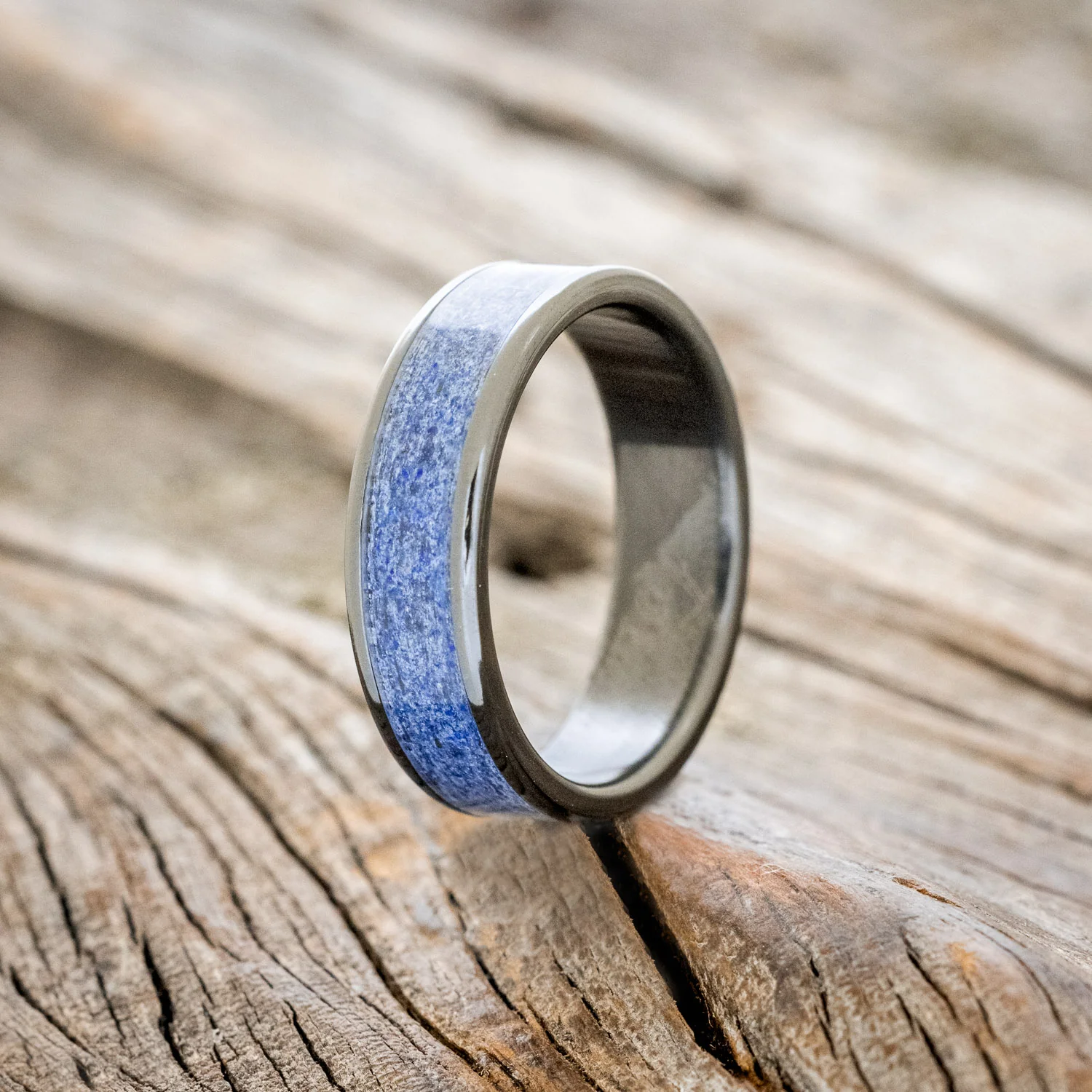 "RAINIER" - LAPIS LAZULI WEDDING BAND - Image 4