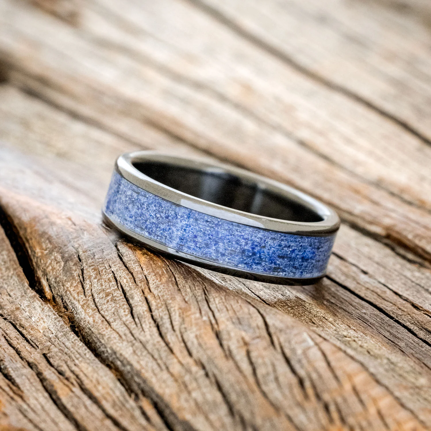 "RAINIER" - LAPIS LAZULI WEDDING BAND - Image 5