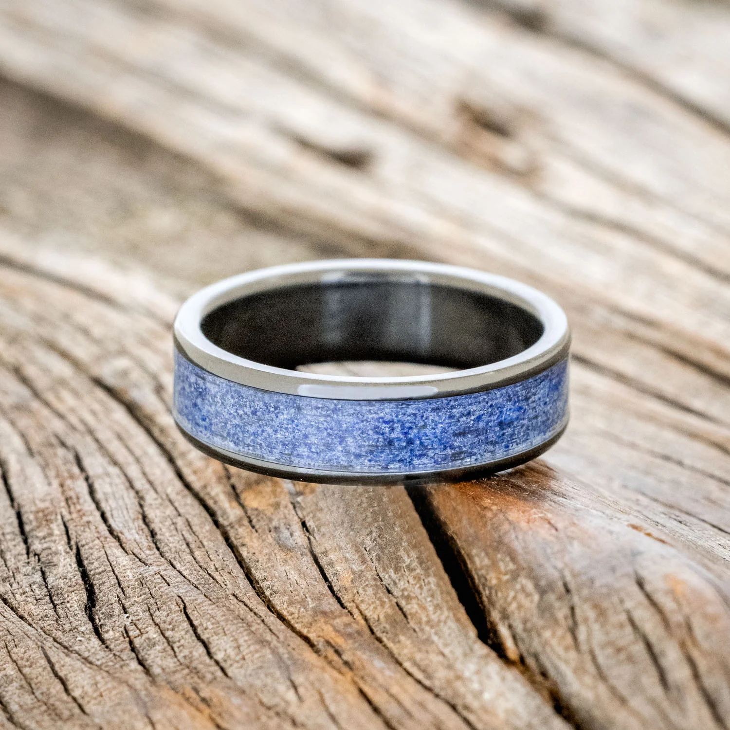 "RAINIER" - LAPIS LAZULI WEDDING BAND - Image 6