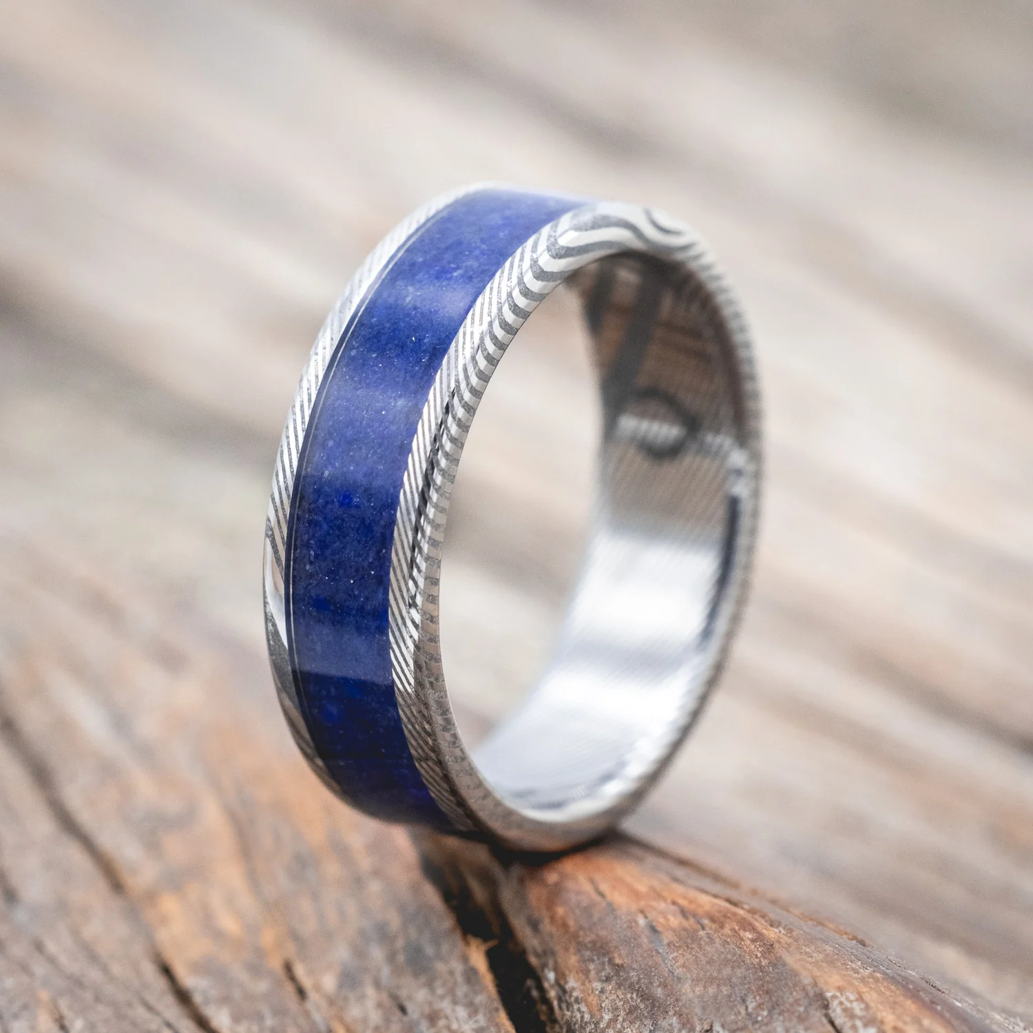 "RAINIER" - LAPIS LAZULI WEDDING BAND - Image 7
