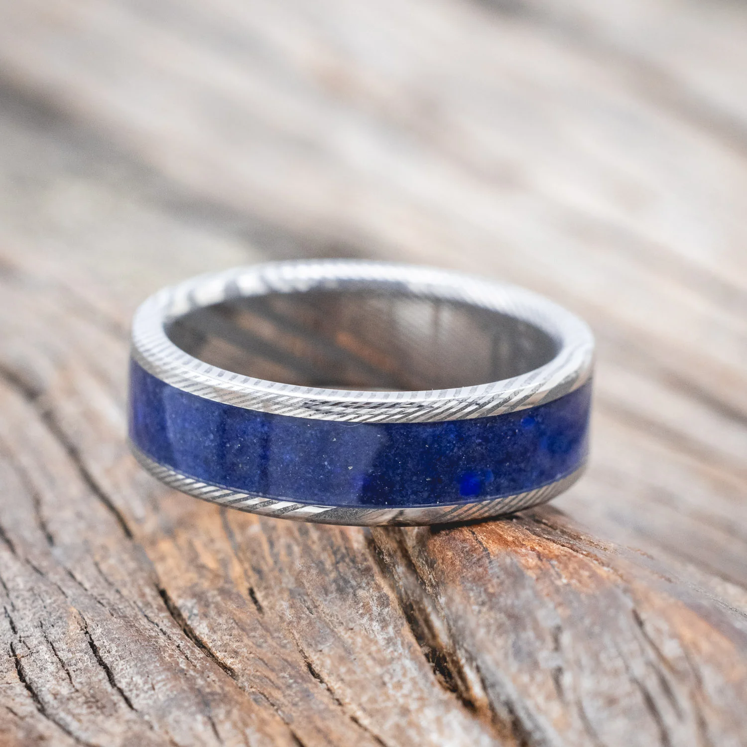 "RAINIER" - LAPIS LAZULI WEDDING BAND - Image 9