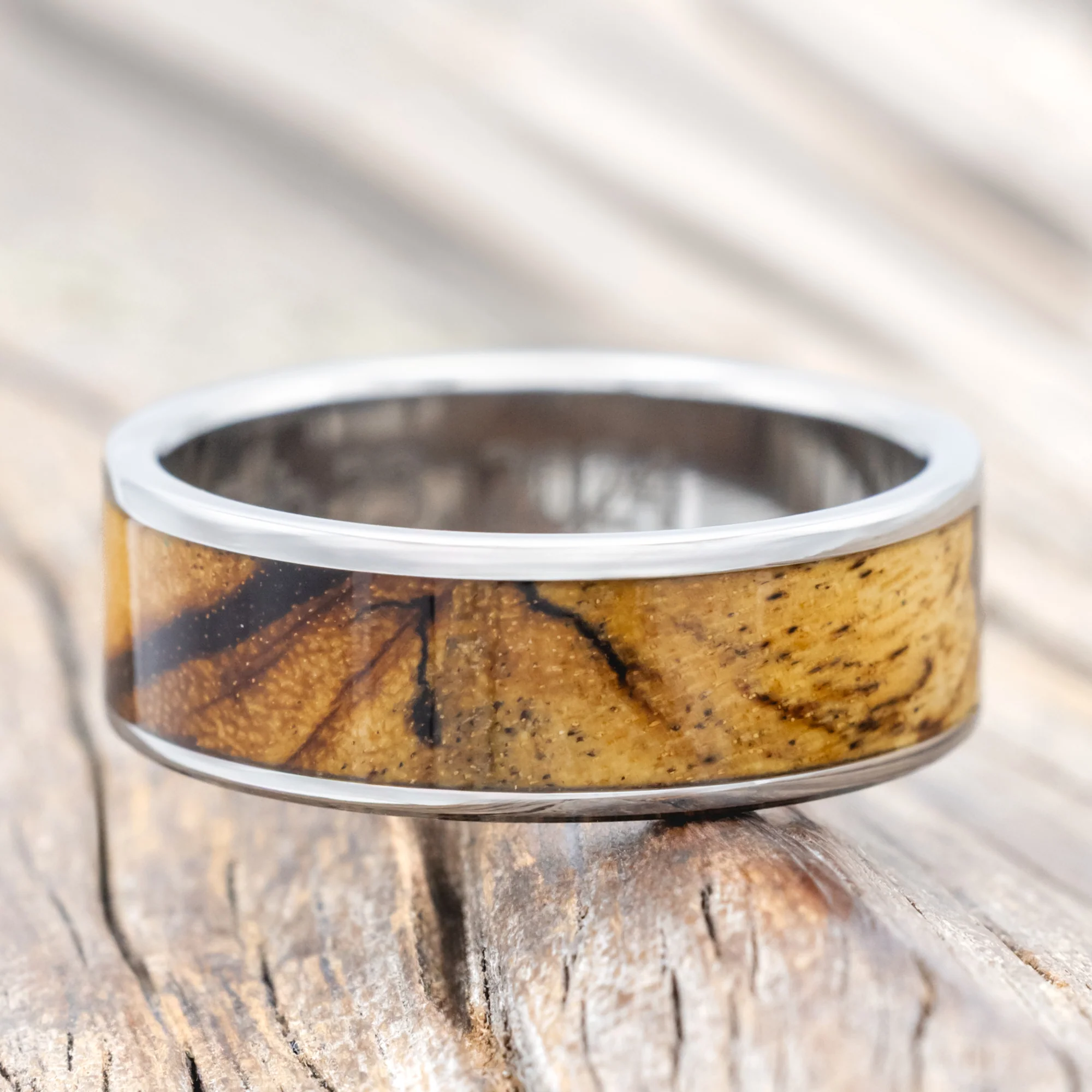 "RAINIER" - SPALTED MAPLE WEDDING BAND - Image 3