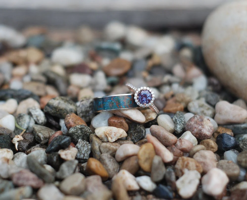 "RAINIER" - PATINA COPPER WEDDING BAND - Image 10