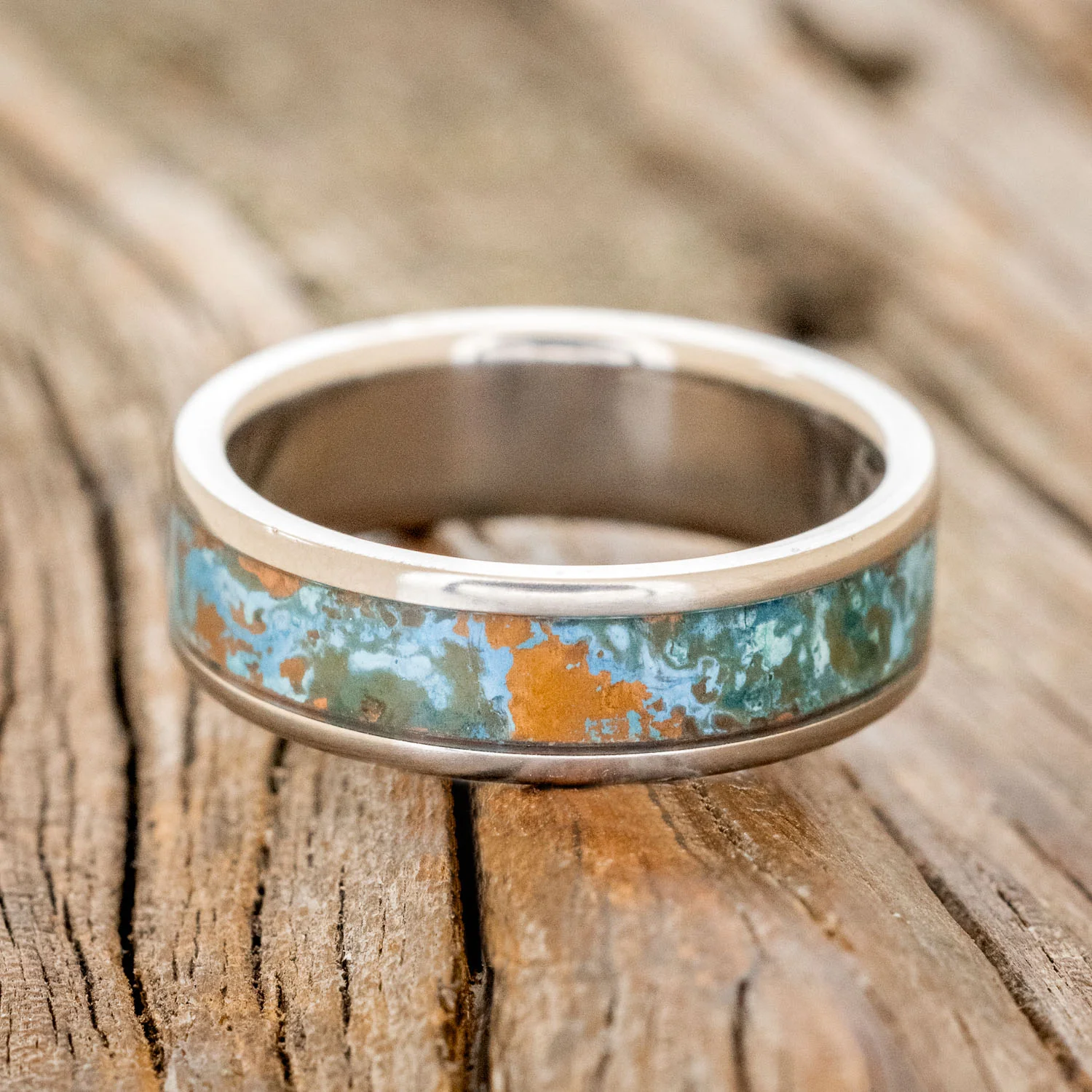 "RAINIER" - PATINA COPPER WEDDING BAND - Image 3