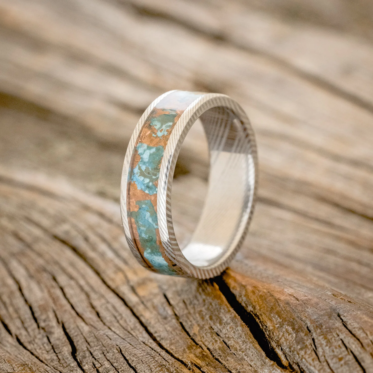 "RAINIER" - PATINA COPPER WEDDING BAND - Image 7
