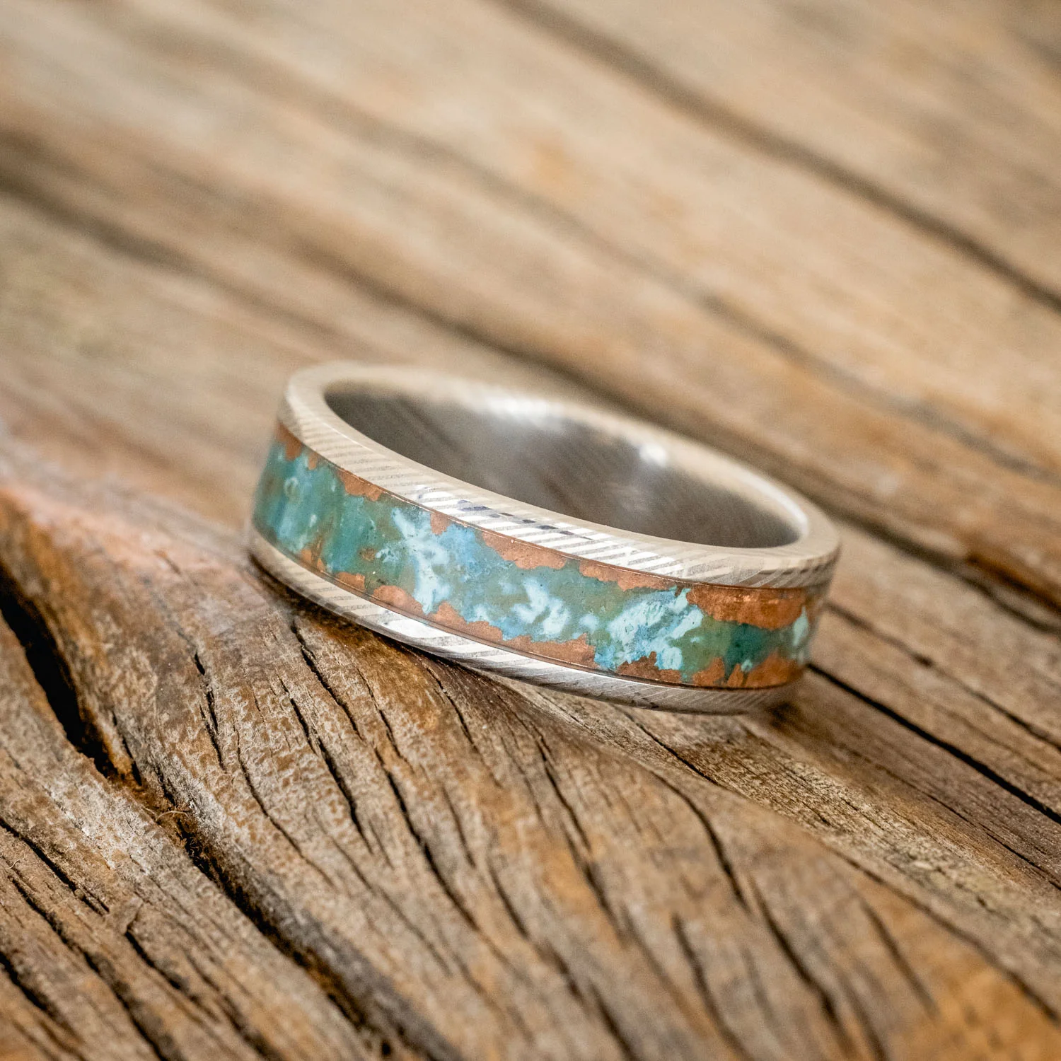 "RAINIER" - PATINA COPPER WEDDING BAND - Image 8