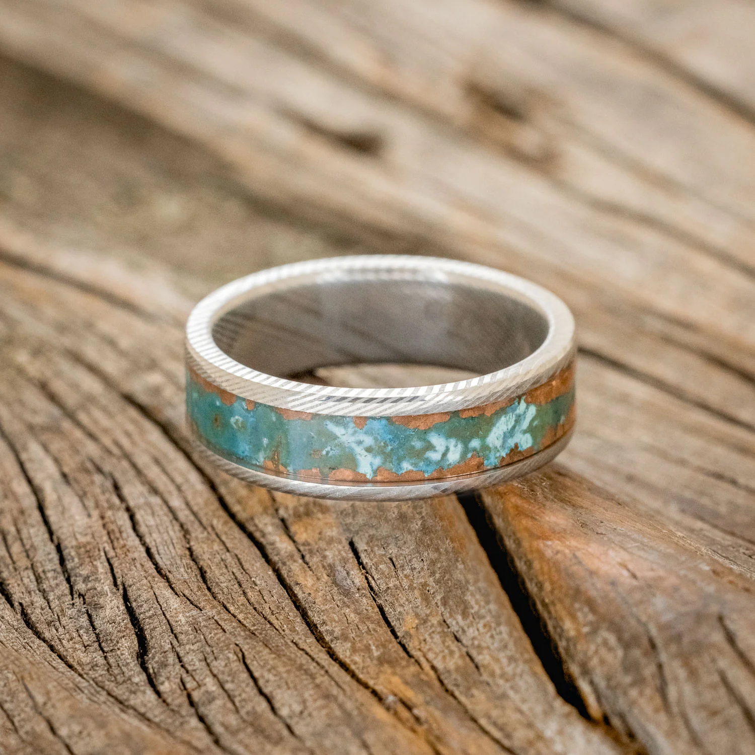 "RAINIER" - PATINA COPPER WEDDING BAND - Image 9
