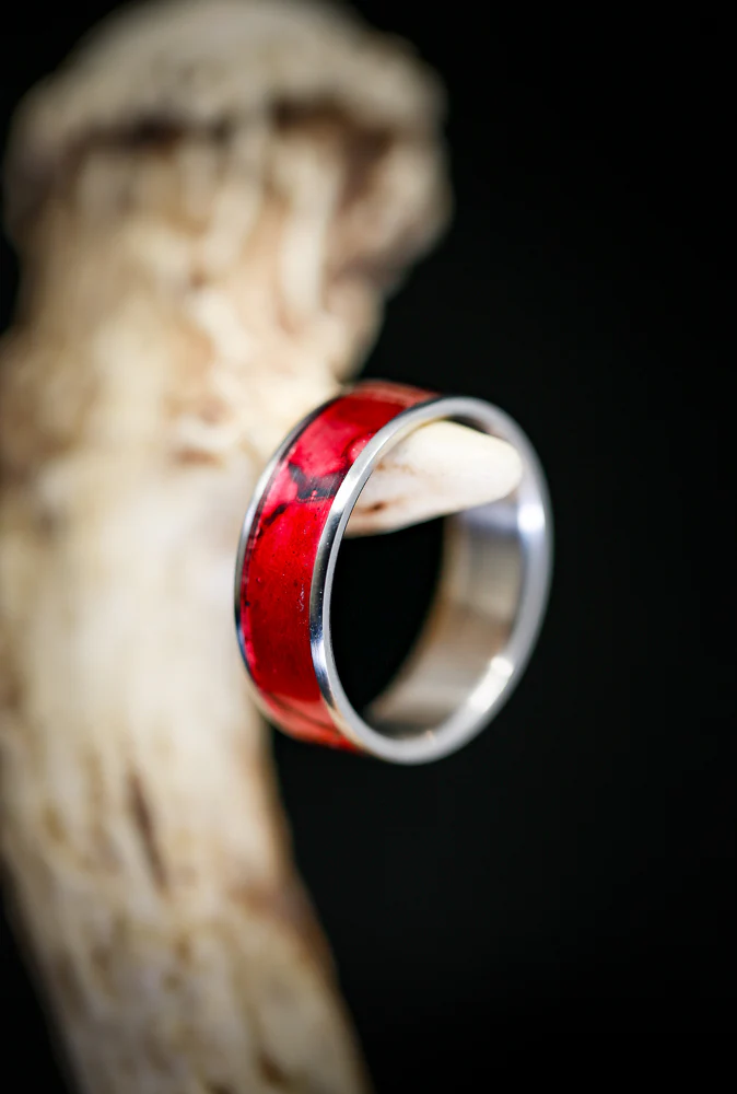 "RAINIER" - RED PATINA COPPER WEDDING BAND - Image 4