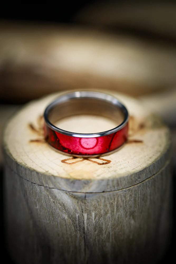 "RAINIER" - RED PATINA COPPER WEDDING BAND - Image 6