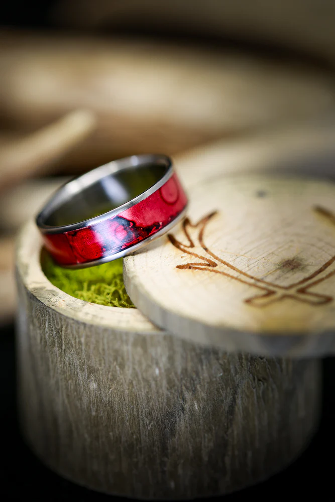 "RAINIER" - RED PATINA COPPER WEDDING BAND - Image 8