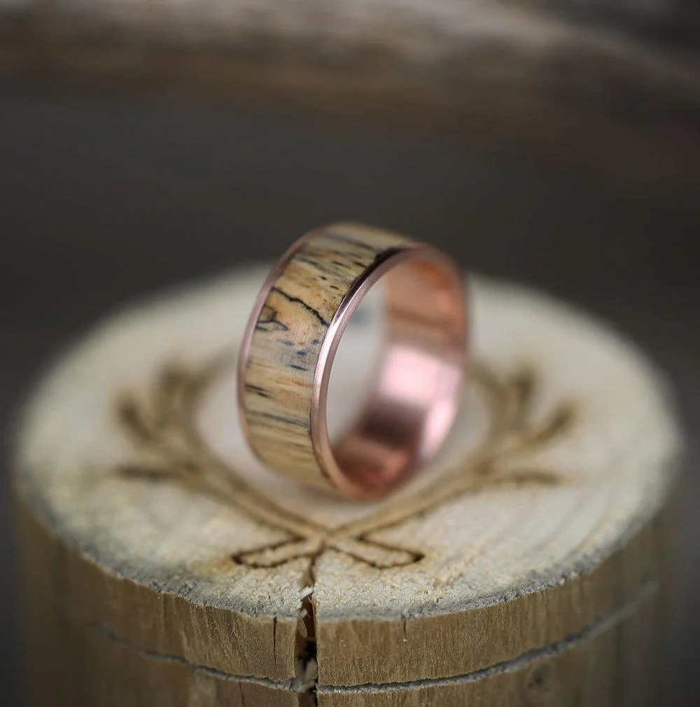 "RAINIER" - SPALTED MAPLE WEDDING BAND - Image 14