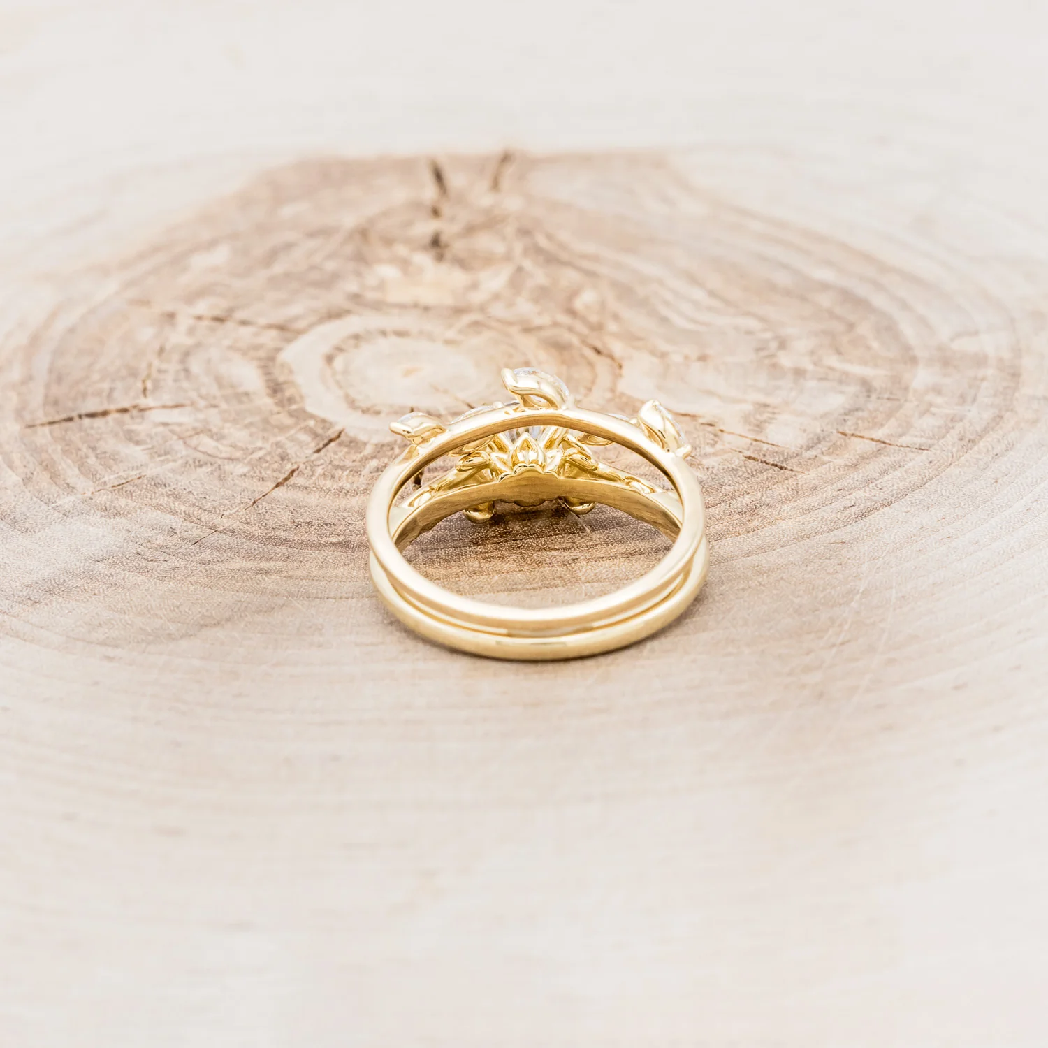 "ROSEMARY" - ENGAGEMENT RING WITH DIAMOND STACKING BAND - MOUNTING ONLY - SELECT YOUR OWN STONE - Image 21