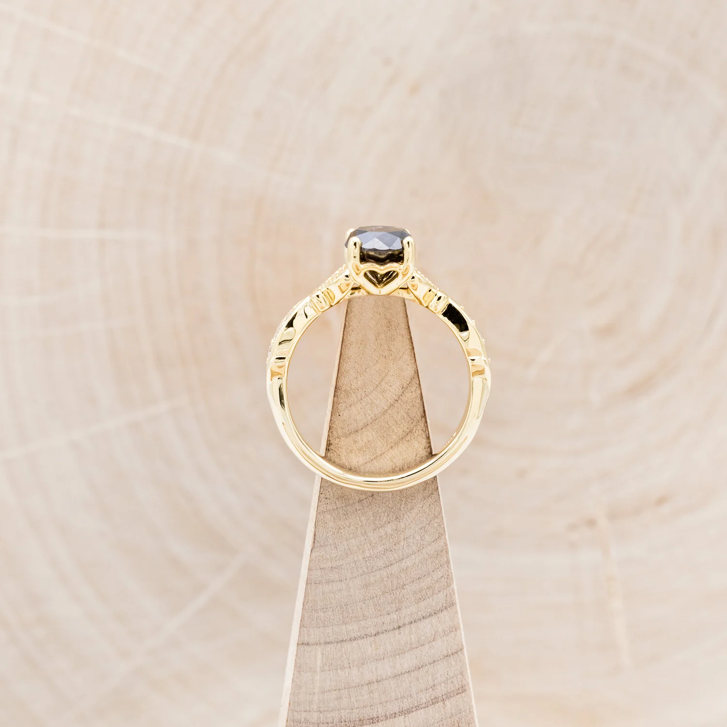 "VIVIANA" - ROUND CUT CENTER STONE ENGAGEMENT RING WITH DIAMOND ACCENTS - Image 12