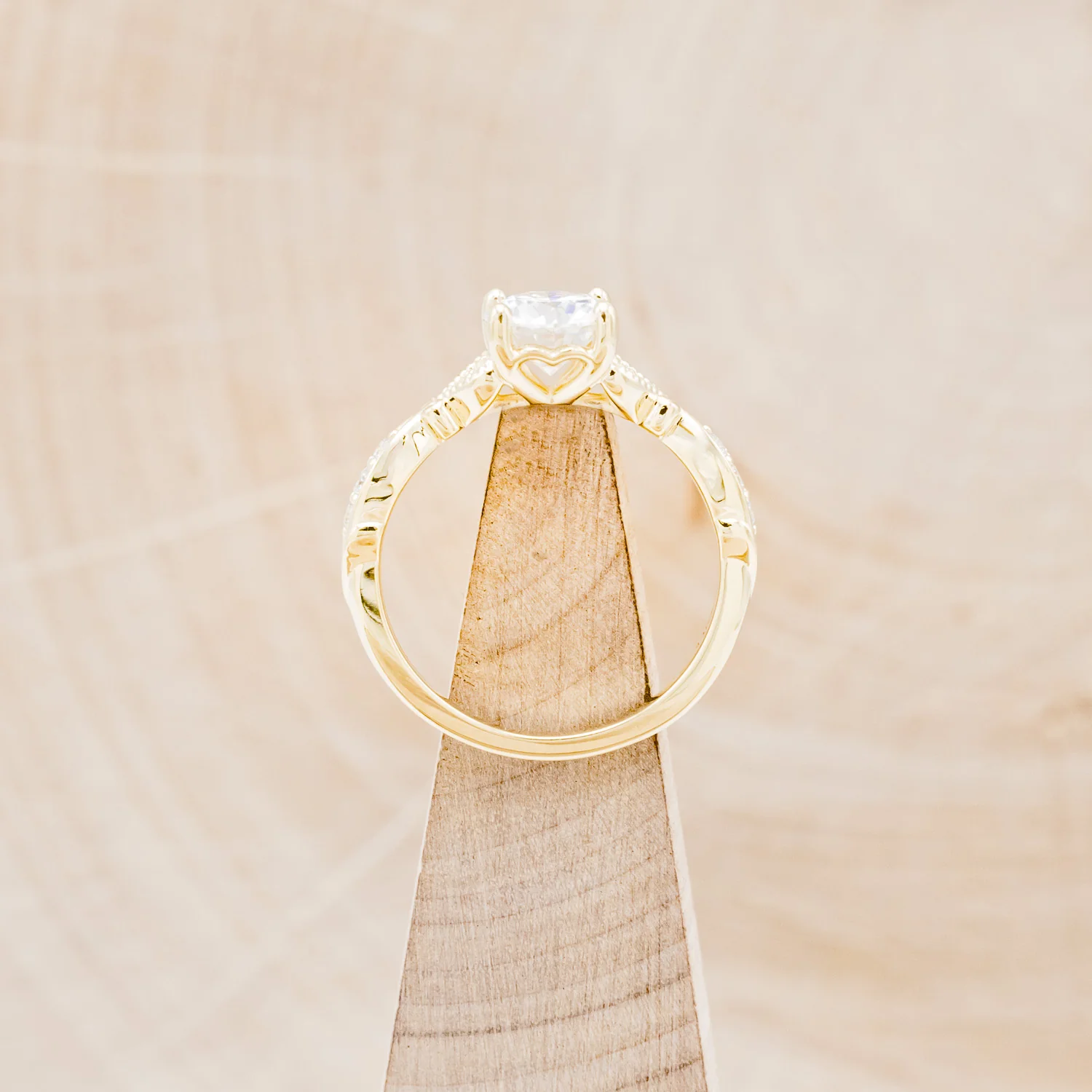 "VIVIANA" - ROUND CUT CENTER STONE ENGAGEMENT RING WITH DIAMOND ACCENTS - Image 7