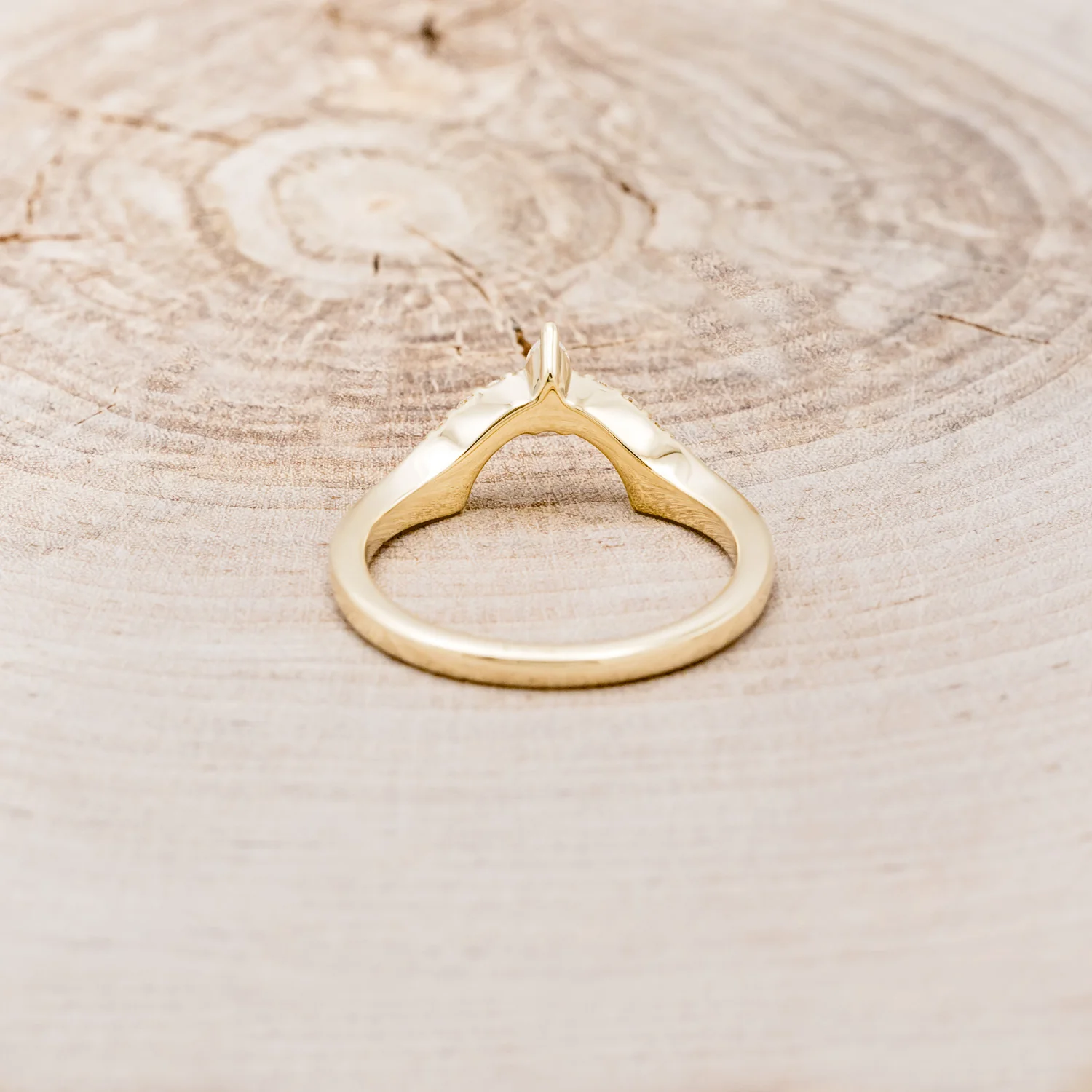 "SAMA" - TURQUOISE CONTOURED WEDDING BAND WITH DIAMOND ACCENTS - Image 11