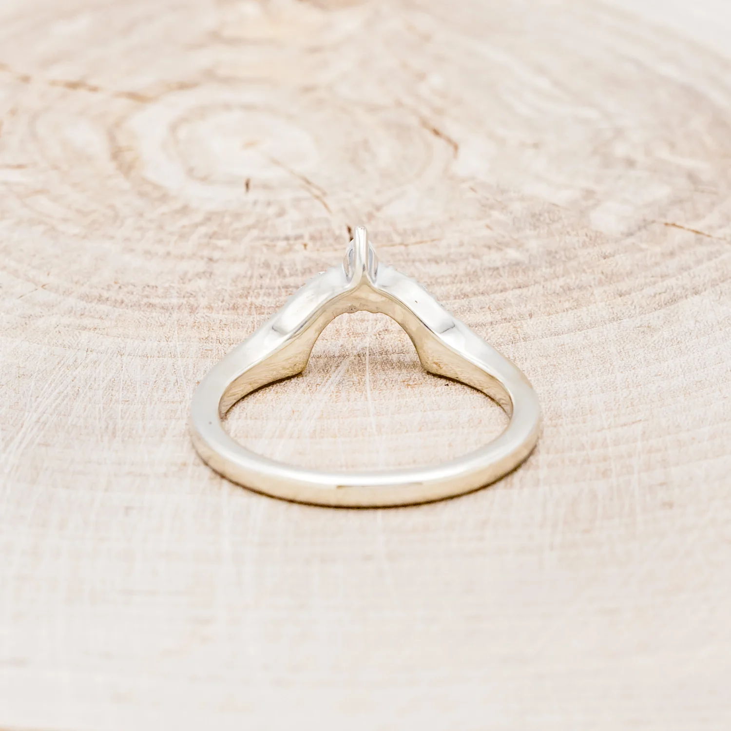 "SAMA" - TURQUOISE CONTOURED WEDDING BAND WITH DIAMOND ACCENTS - Image 5