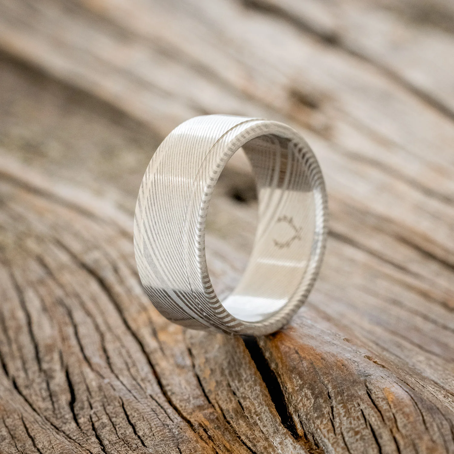 "SEDONA" - SOLID METAL WEDDING BAND WITH RAISED CENTER - Image 7